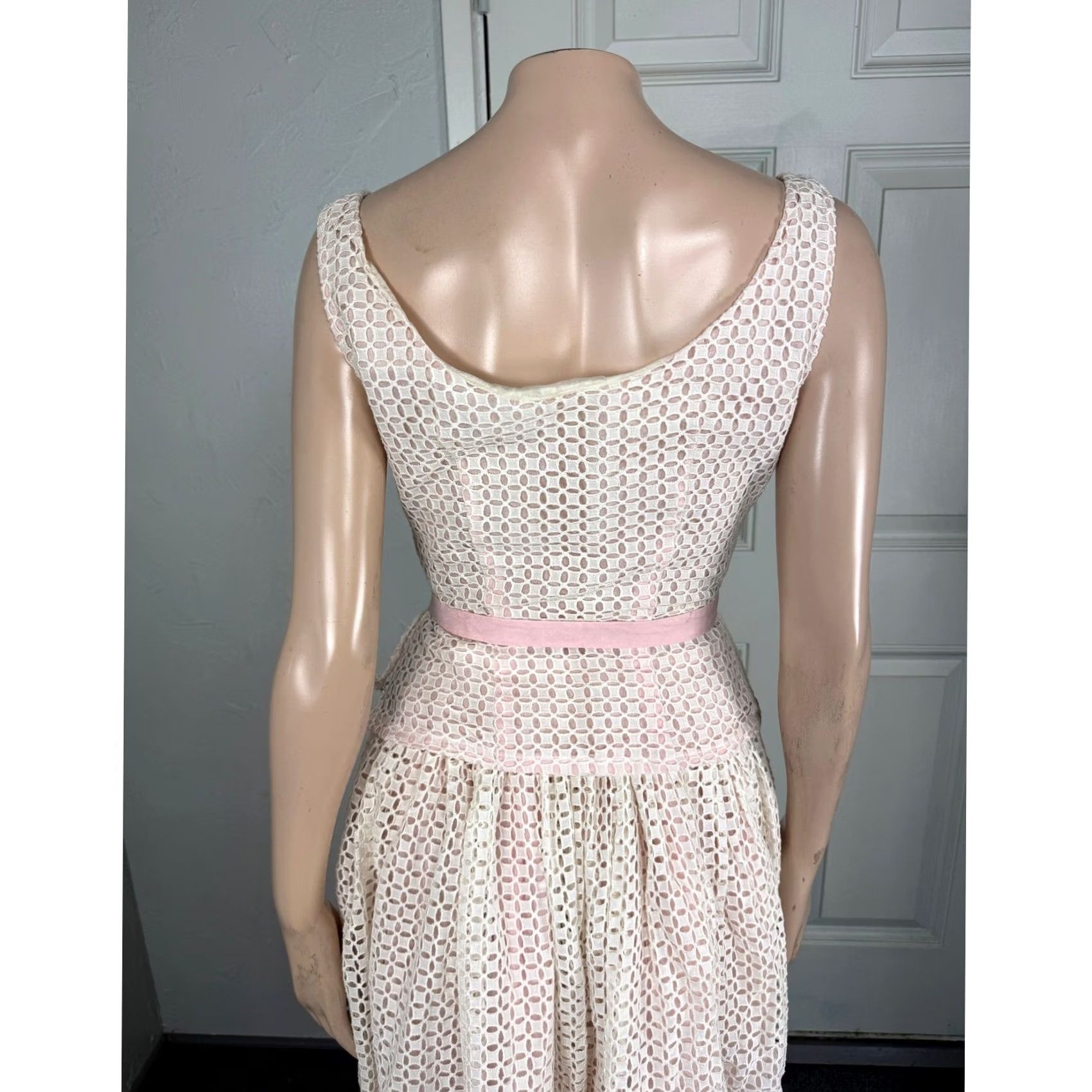 Vintage VINTAGE Lanz Cotton Dress 2 piece set Party Eyelet 50s 11 Orignal Size XXS / US 00 / IT 34 - 6 Thumbnail