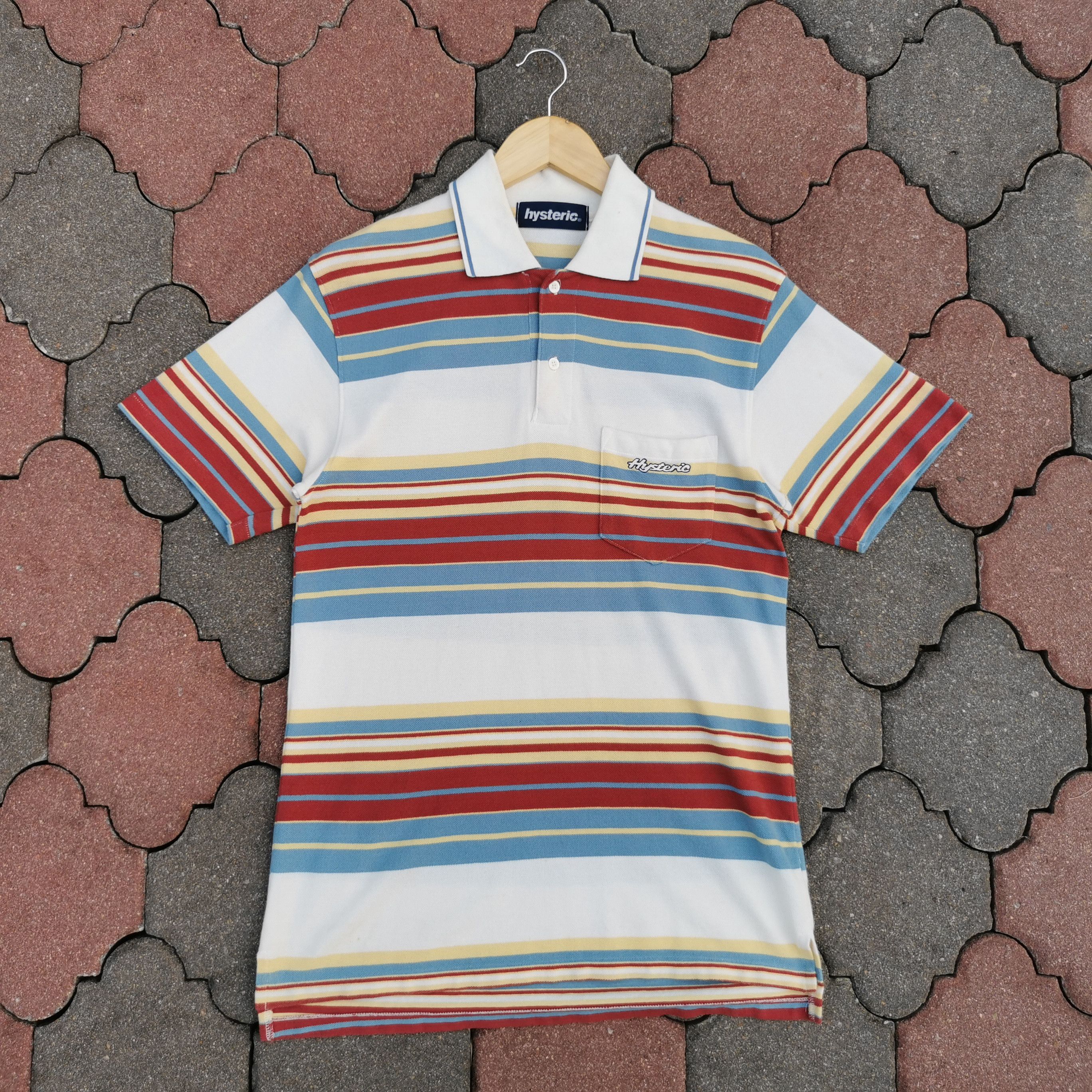 Hysteric Glamour Vintage Hysteric Glamour Striped Embroidery Pocket Polos Size US M / EU 48-50 / 2 - 1 Thumbnail