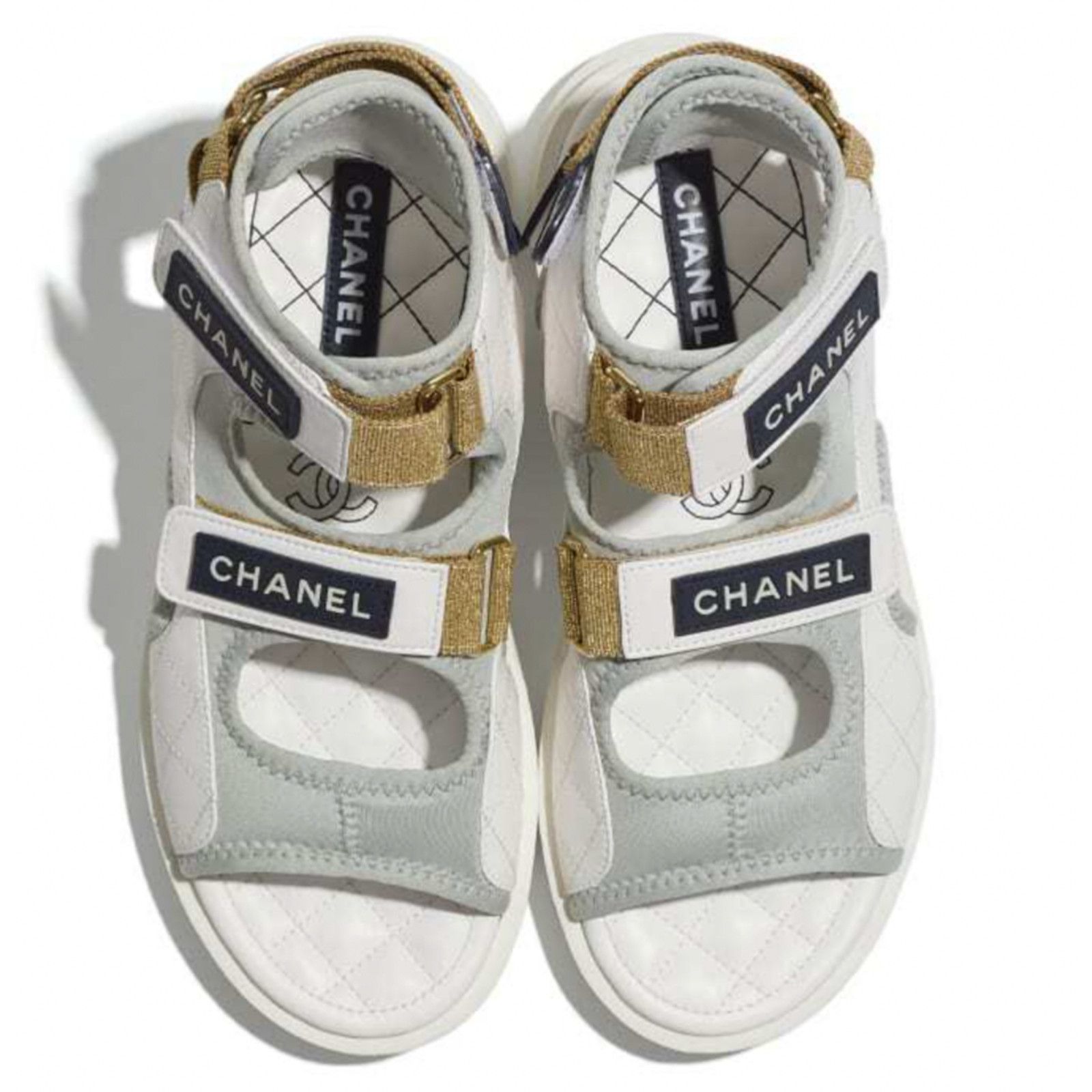 Chanel Chanel 21P White Grey Cocomark CC Logo Mule Slide Flat Size US 6 / IT 36 - 6 Thumbnail