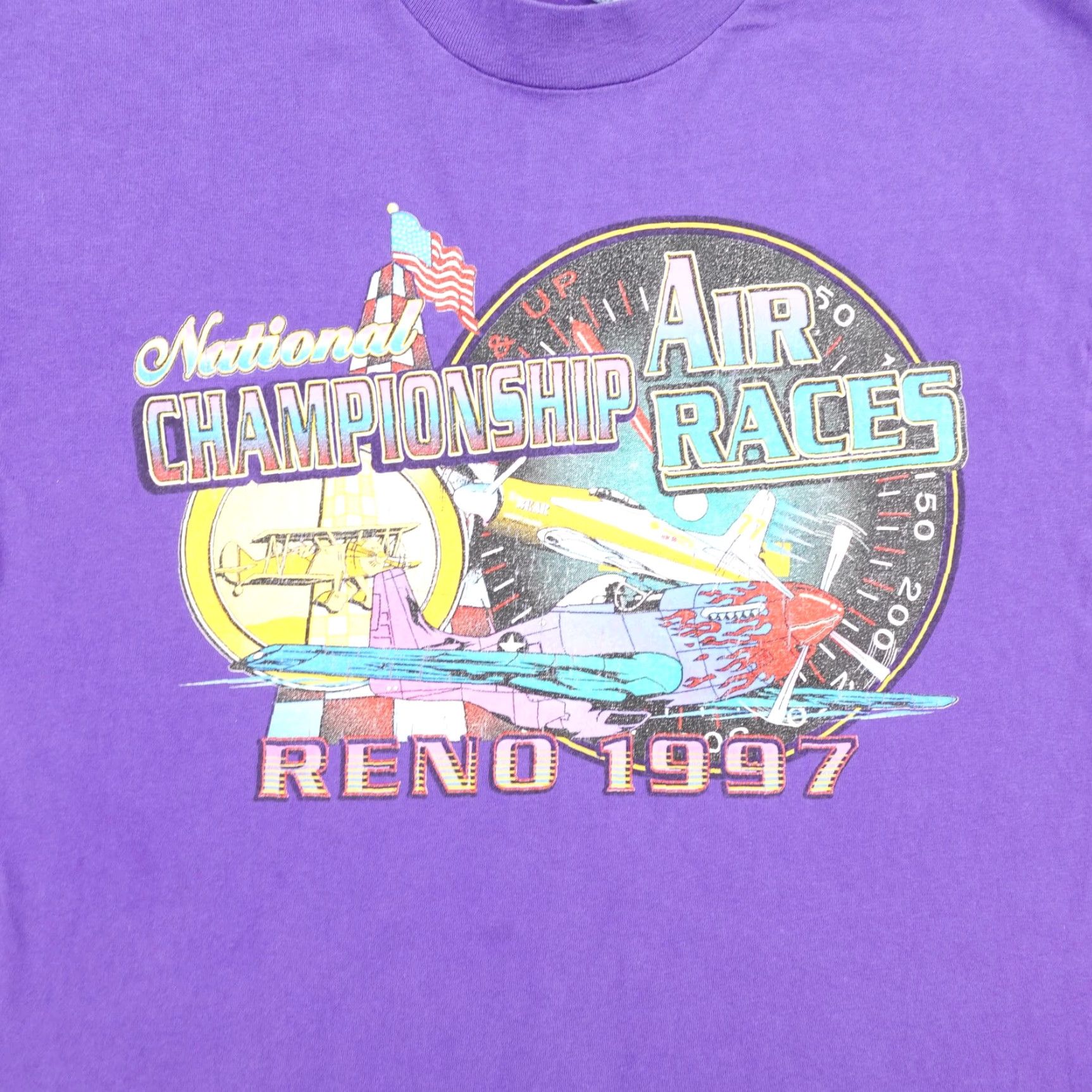 Hanes VINTAGE National Championship Air Races Shirt Large Purple Reno 1997 Planes 90s Nike Size US L / EU 52-54 / 3 - 2 Thumbnail