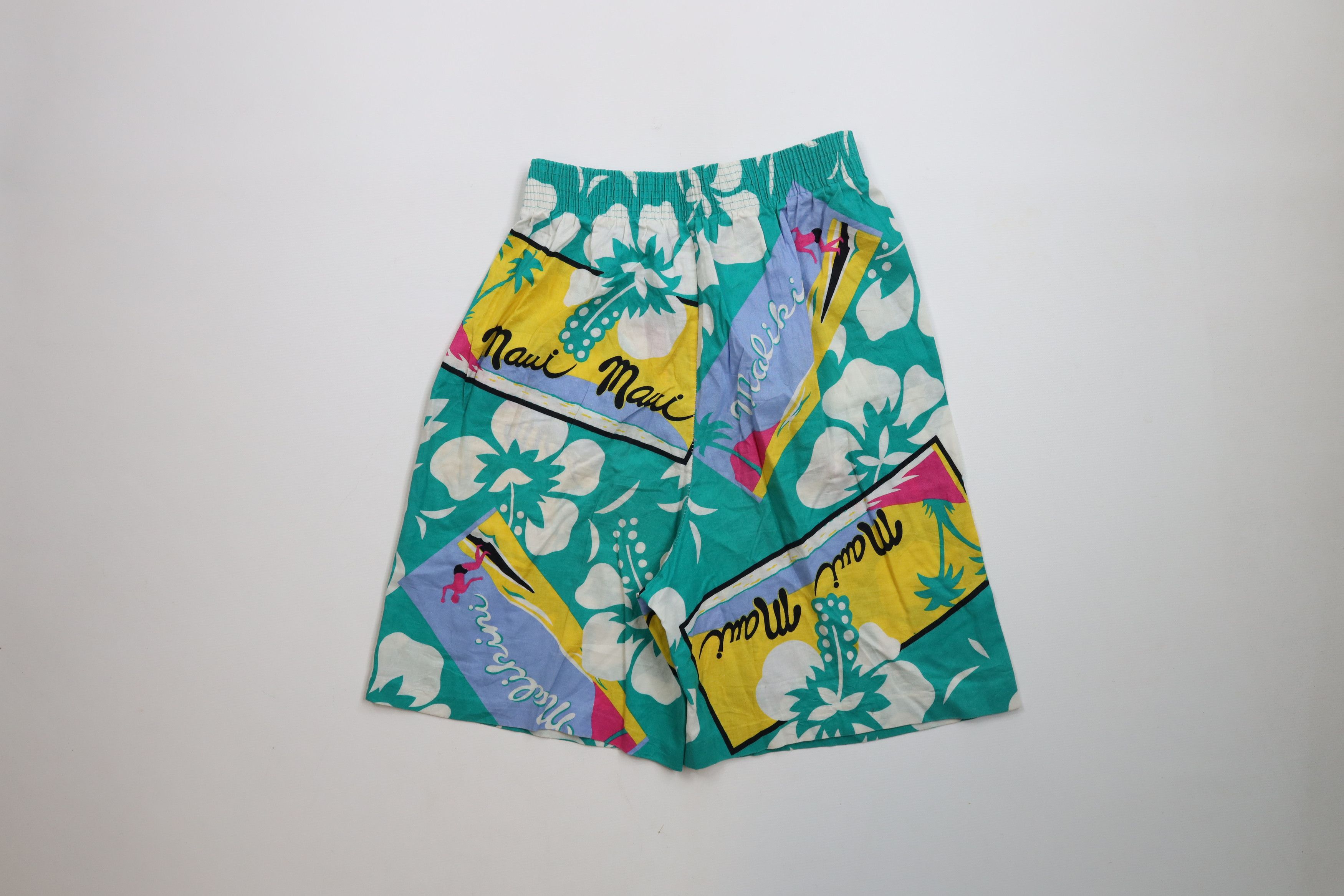 Vintage Vintage 90s Streetwear Baggy Abstract Flower Surf Shorts USA Size 26" / US 2 / IT 38 - 9 Thumbnail