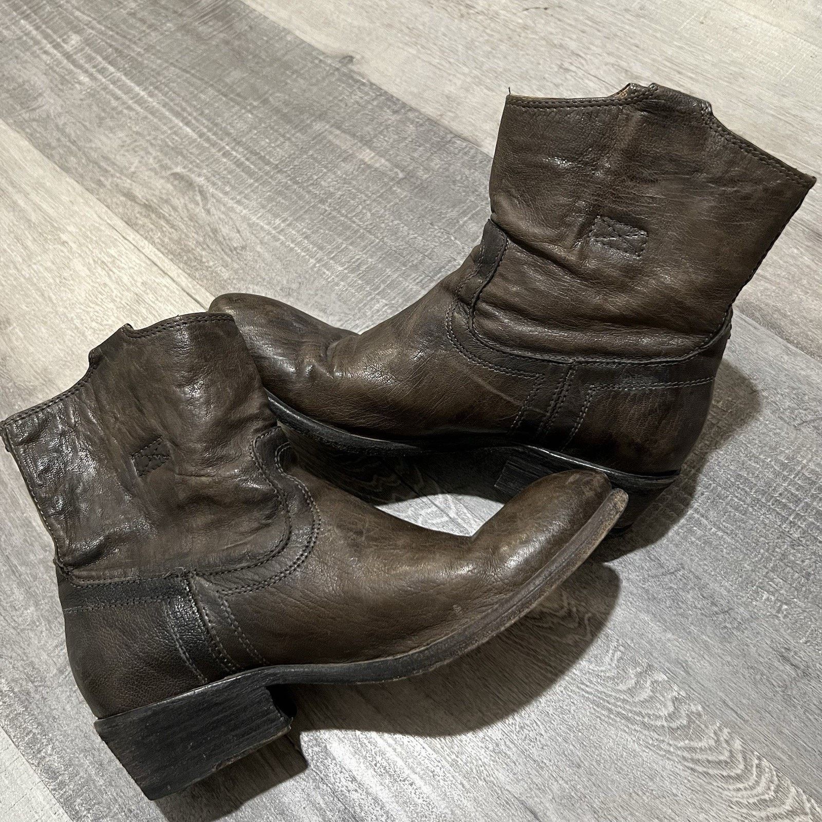 Frye Frye Chelsea Brown Brushed Leather Ankle Cowboy Boots 7.5 Size US 7.5 / IT 37.5 - 5 Thumbnail