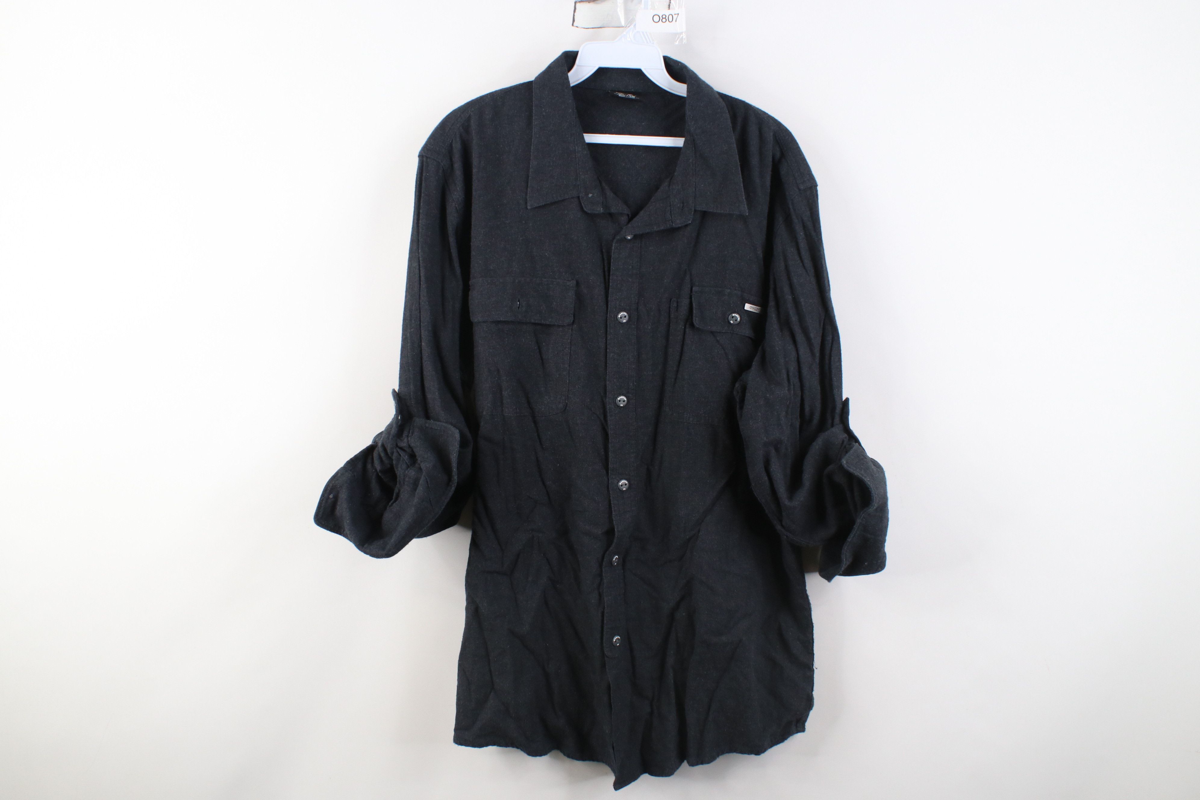 Oakley Vintage Oakley Flannel Collared Button Shirt Charcoal Gray Size US XL / EU 56 / 4 - 9 Thumbnail
