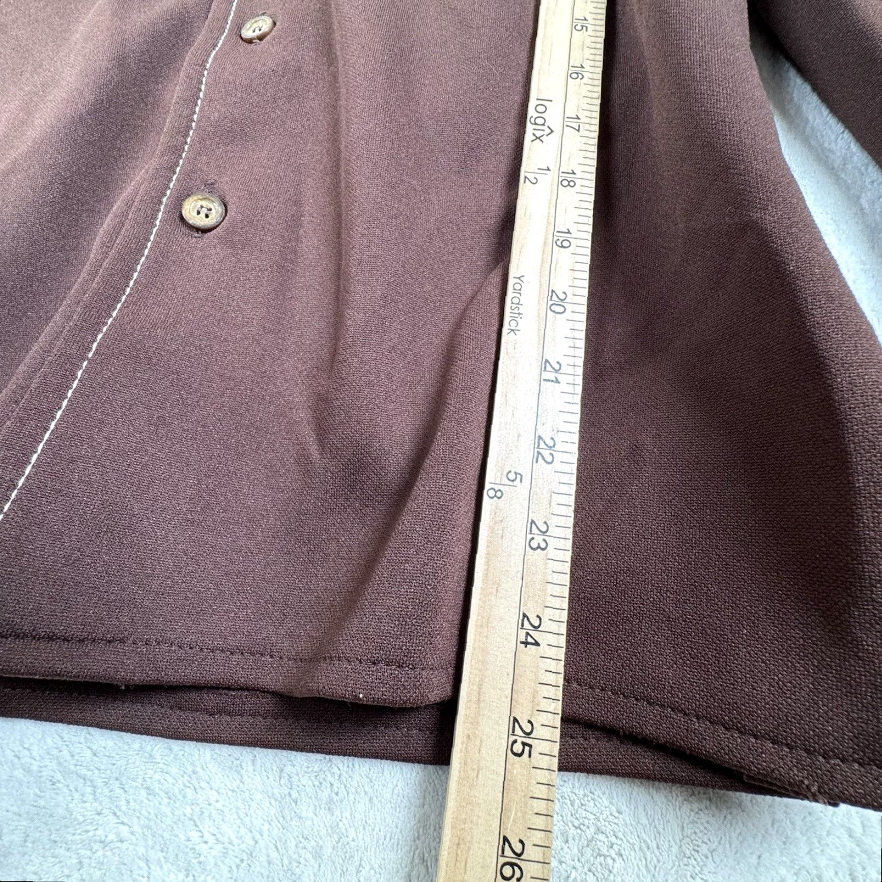 JCPenney VINTAGE JCPenney Men's M Brown Retro Button-Front Shirt Hippie Disco Wide Lapel Collar 1970s Mens Brown Shirt Disco Vintage Look Size US M / EU 48-50 / 2 - 4 Thumbnail