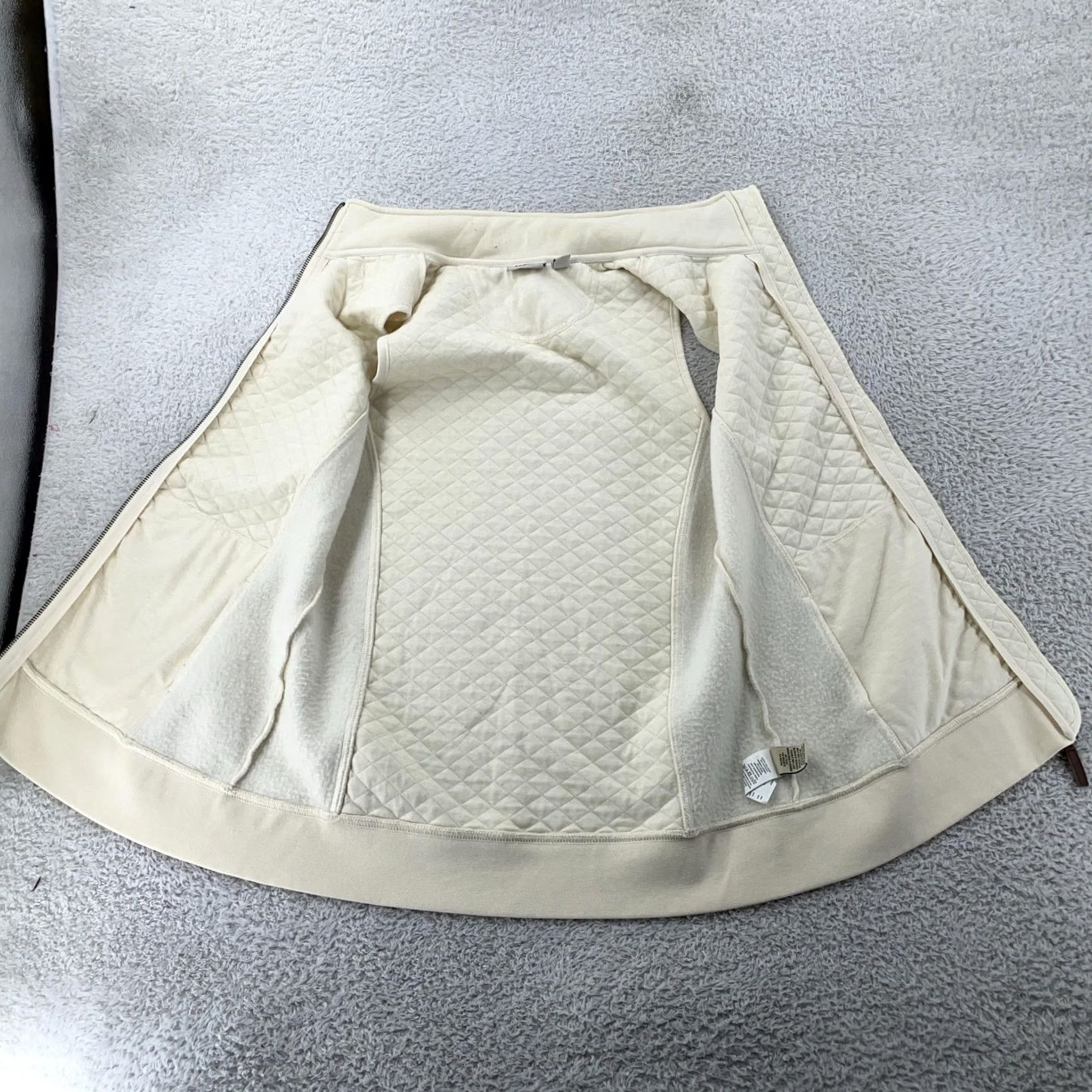 Vintage L.L. Bean Quilted Vest Womens M Ivory Warm Soft Fleece Lined Zip Up Vintage No Size M / US 6-8 / IT 42-44 - 5 Thumbnail
