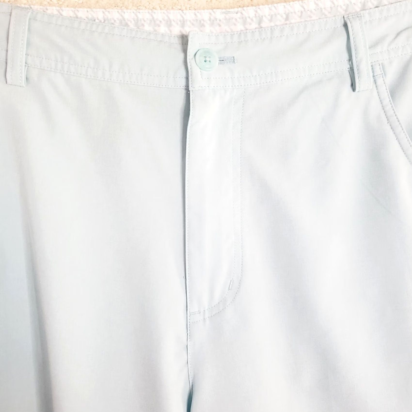 Vintage Short Par 4 Shorts Men 34 Light Blue 10" Inseam Golf Performance Stretch Chino Athletic Flat Front Mid Rise Size US 34 / EU 50 - 3 Thumbnail