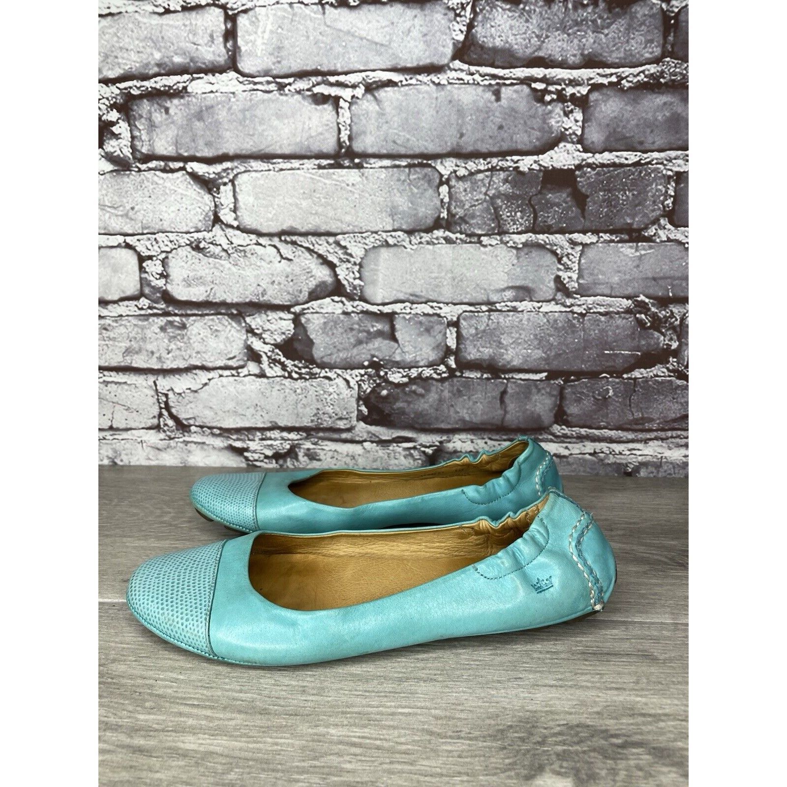 Peter Millar Peter Millar Blue Leather Snake Cap Toe Ballet Flats Shoes W Size US 6.5 / IT 36.5 - 1 Thumbnail