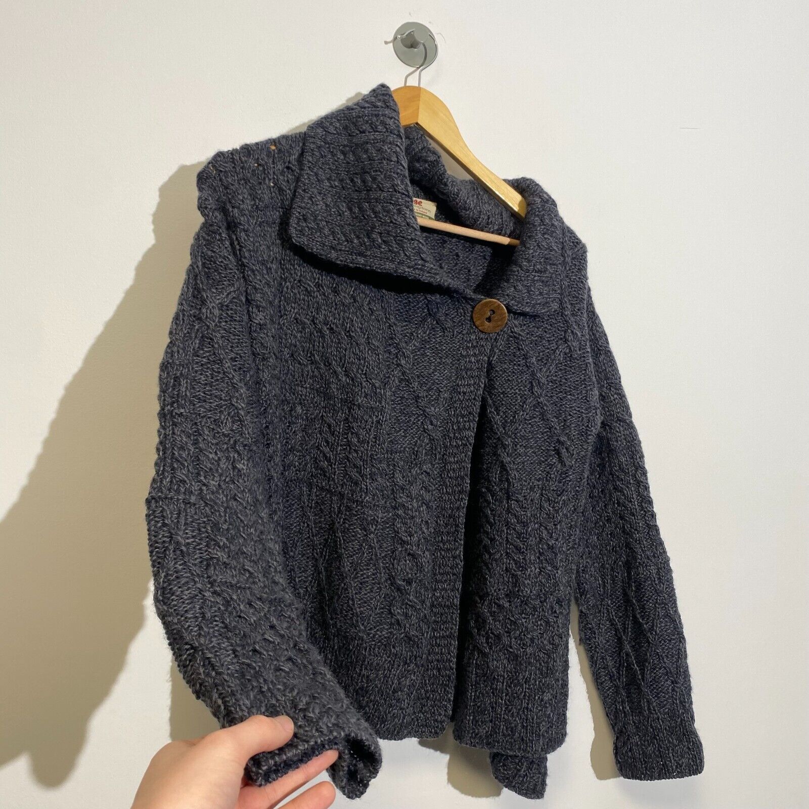 Vintage Vintage Women's Gray Wool Size S Cableknit Y2K Turtleneck Size US S / EU 44-46 / 1 - 3 Thumbnail