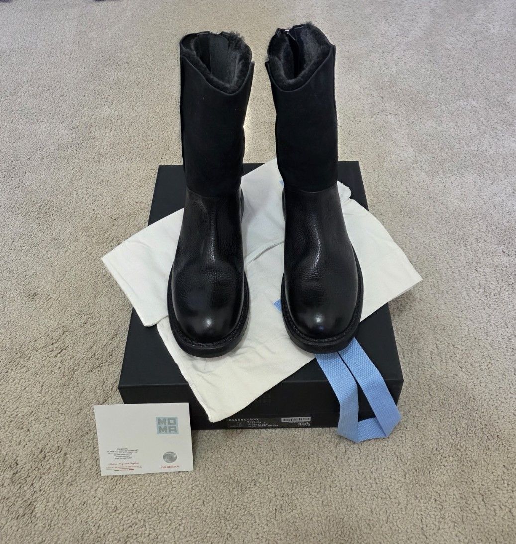 MoMA MOMA Italy Rick Nero Black Leather Ankle Boots Tronchetto Size US 8.5 / IT 38.5 - 2 Thumbnail