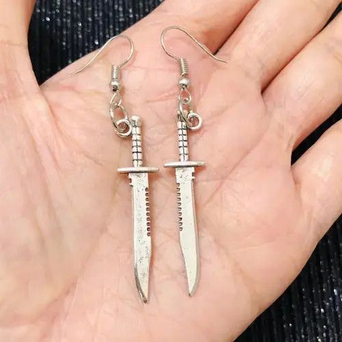 Other Combat Knife 🔪 Pendant Drop Earrings. Size ONE SIZE - 4 Thumbnail