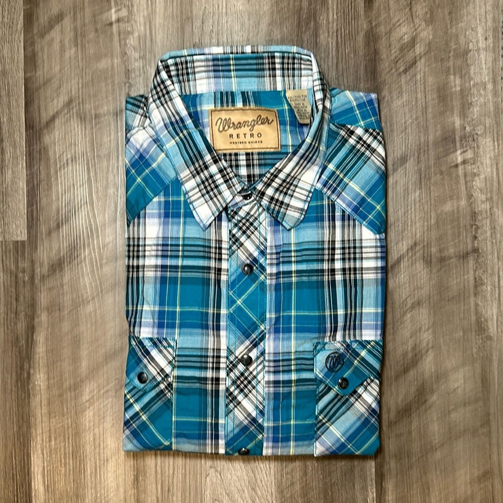 Wrangler Wrangler Retro Western Long Sleeve Pearl Snap Button - 2XL Size US XXL / EU 58 / 5 - 1 Thumbnail