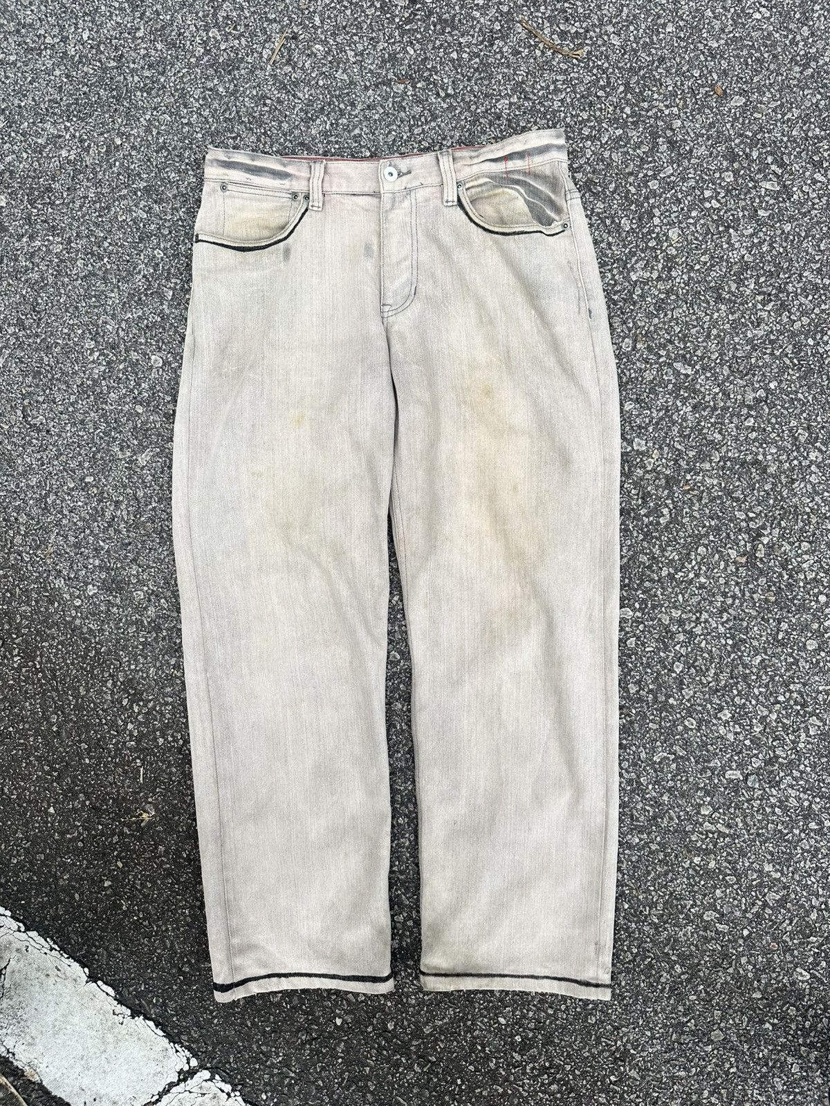 Vintage 👹Vintage THRASHED Element Baggy Gray Jeans Size US 32 / EU 48 - 3 Thumbnail