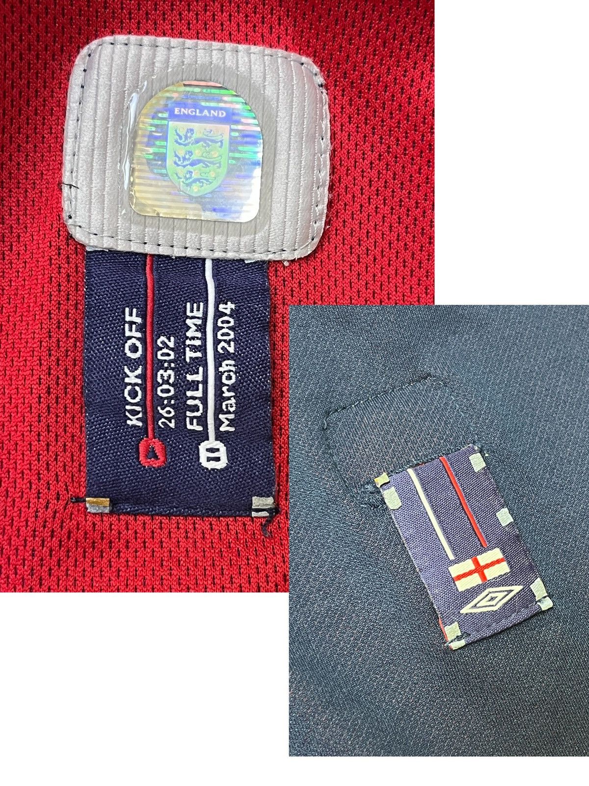 Umbro VINTAGE 2002-04 ENGLAND NATIONAL TEAM REVERSIBLE AWAY JERSEY Size US M / EU 48-50 / 2 - 14 Thumbnail