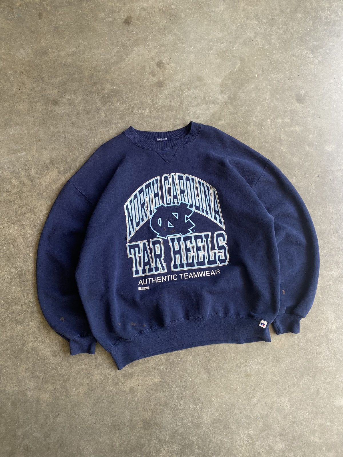 Russell Athletic 90s UNC Tar Heels Russell Athletics Distressed Crewneck Size US XL / EU 56 / 4 - 4 Thumbnail
