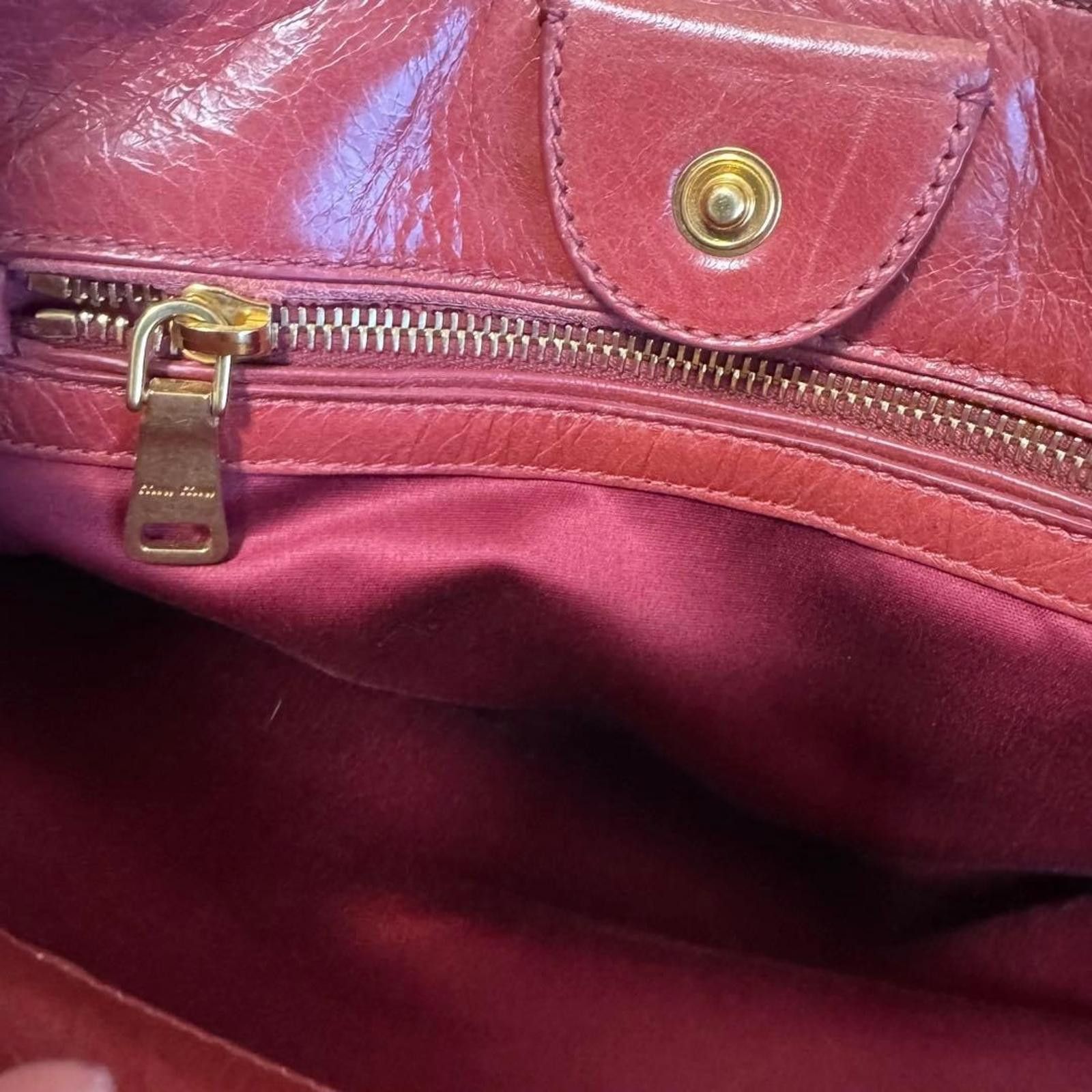 Miu Miu Miu Miu - Burgundy Leather Women's Handbag Size ONE SIZE - 3 Thumbnail