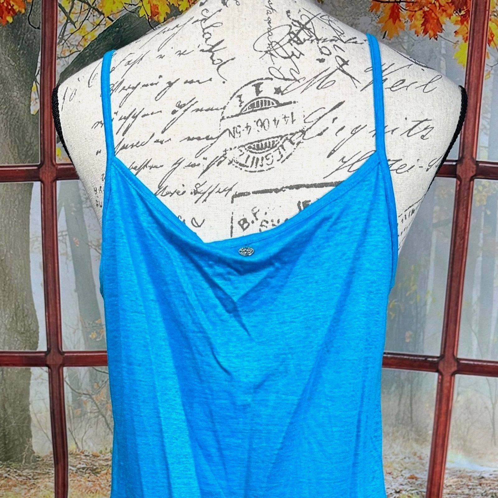 Other Socapri Tank Top 100% Flax Mediterranean Blue Made Italy L Size L / US 10 / IT 46 - 11 Thumbnail