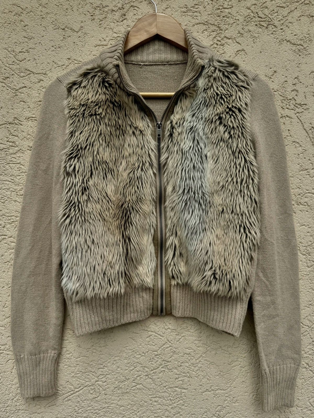 If Six Was Nine Vintage Fur Knit Zip Up Sweater Size US S / EU 44-46 / 1 - 1 Thumbnail