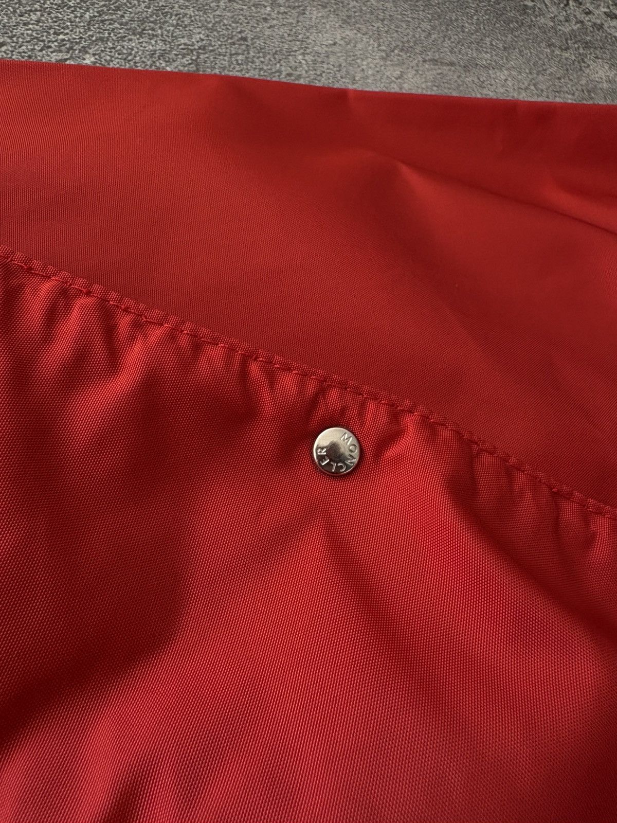 Moncler Moncler Red Nylon Varsity Bomber Jacket Snap Button Up sz 0 Size XS / US 0-2 / IT 36-38 - 17 Thumbnail