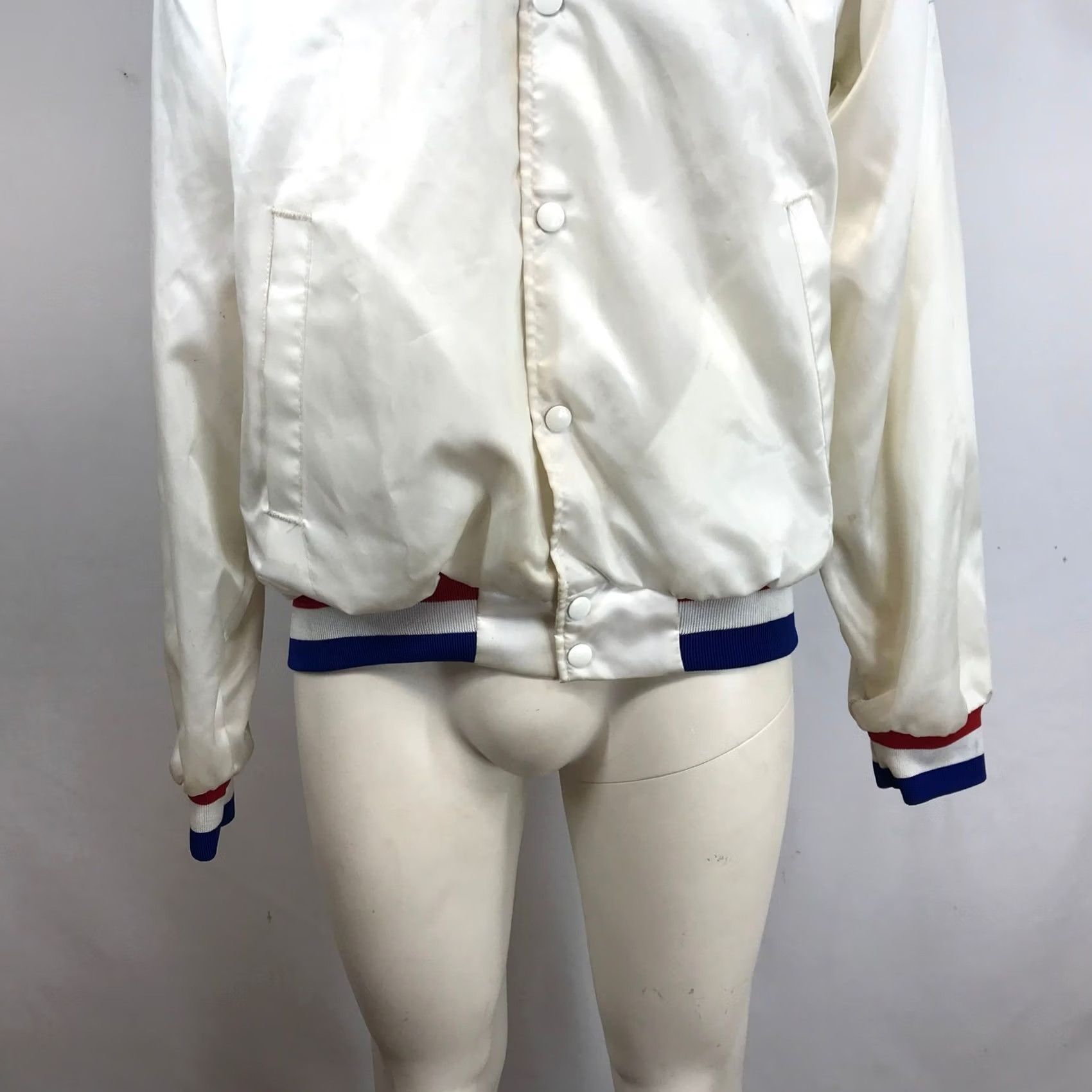 Vintage VINTAGE Graybar Varsity Bomber Jacket USA White Patriotic Snap Front XL Size US XL / EU 56 / 4 - 4 Thumbnail