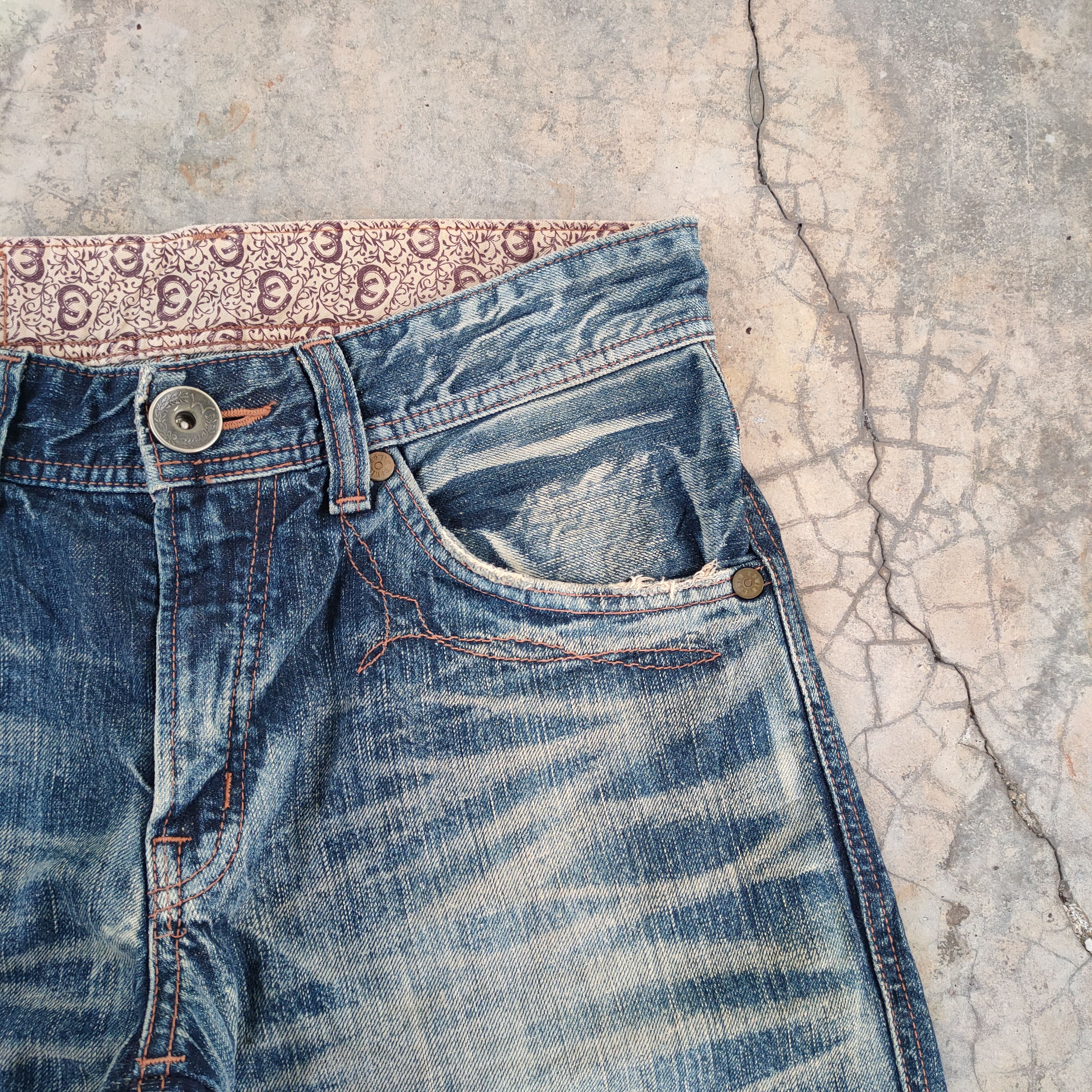 Edwin W32 VINTAGE EDWIN STORM WING FADED RIPPED JEANS PANTS Size US 32 / EU 48 - 8 Thumbnail