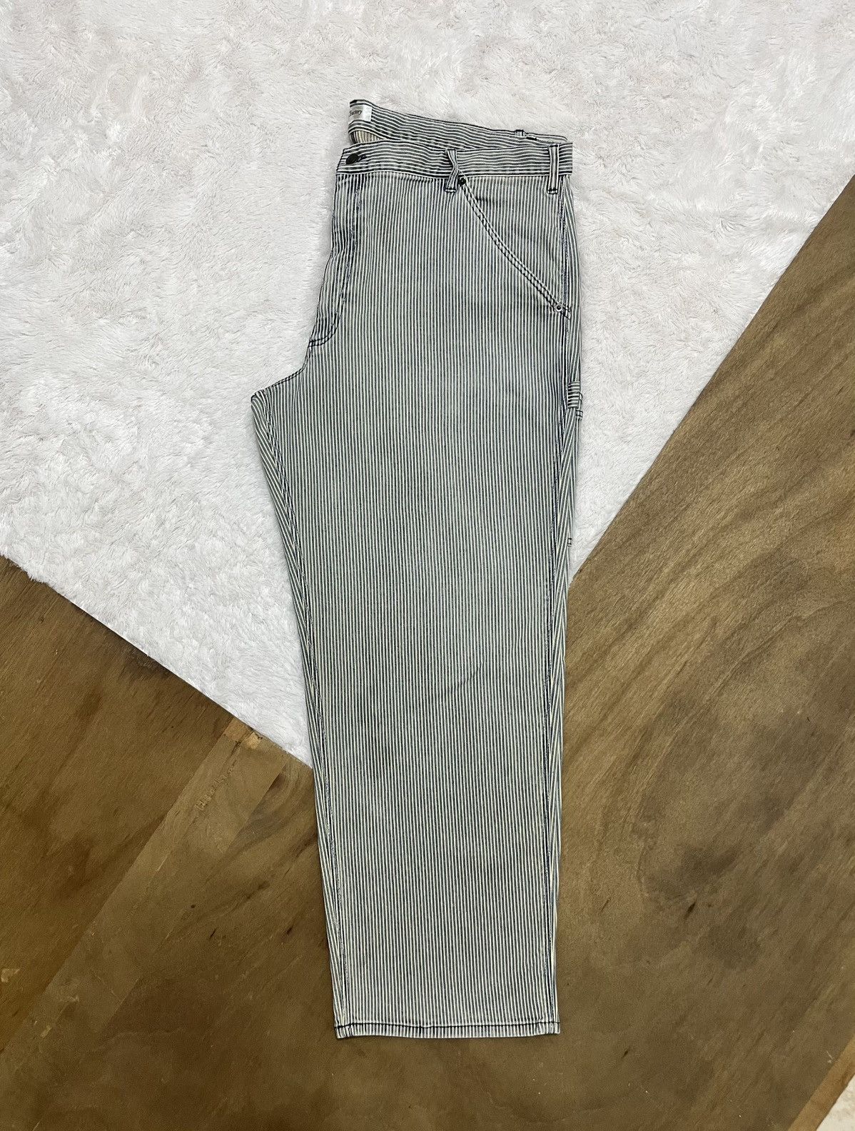 Other Vintage B.C Factory Hickory Stripe Carpenter Pants Baggy Size US 44 / EU 60 - 4 Thumbnail