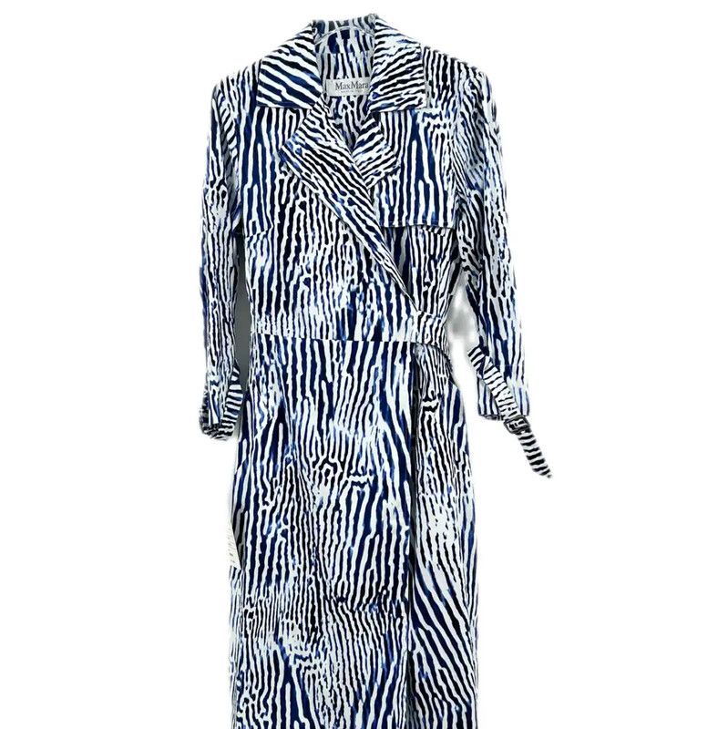 Max Mara MaxMara Blue Cotton Women's Dress 0089 Size M / US 6-8 / IT 42-44 - 1 Thumbnail