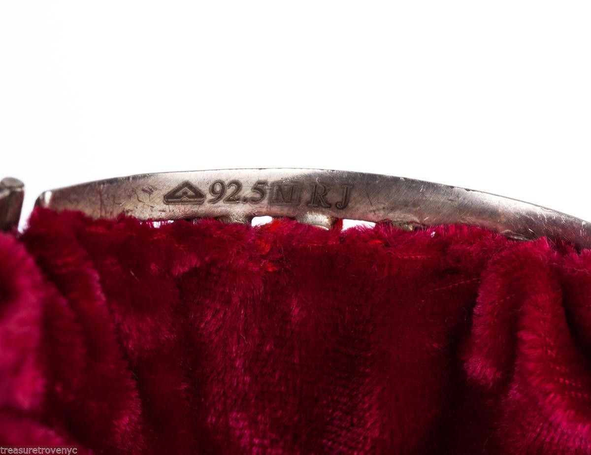 Designer Sterling Silver and Red Coral Ornate Cut Out Bracelet Size ONE SIZE - 8 Thumbnail