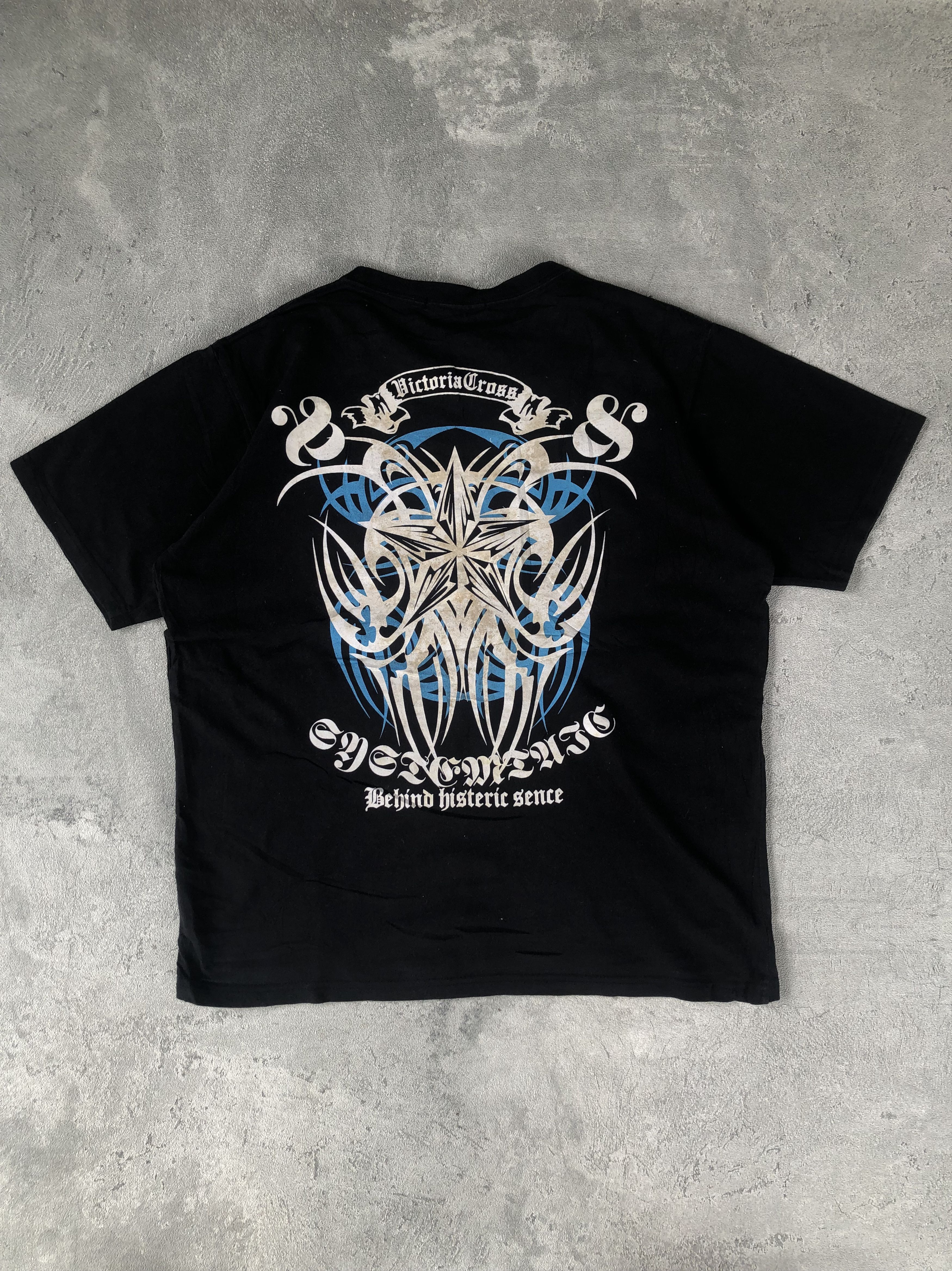 Japanese Brand × Le Grande Bleu (L.G.B.) Victoria Cross Tribal Poem Punk Style Tshirt Size US L / EU 52-54 / 3 - 6 Thumbnail