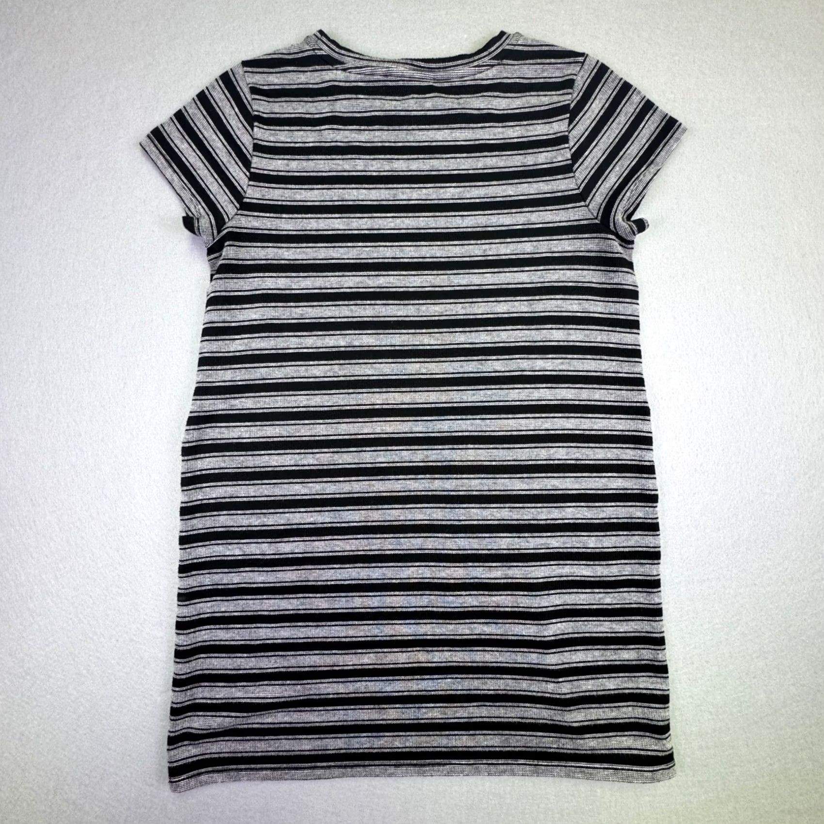 Loft LOFT Dress Women's M Black Grey Striped Short Sleeve Knit Pockets Crew Neck Mini Casual Everyday Stylish Multicolor 2020s Mens Womens Size M / US 6-8 / IT 42-44 - 5 Thumbnail
