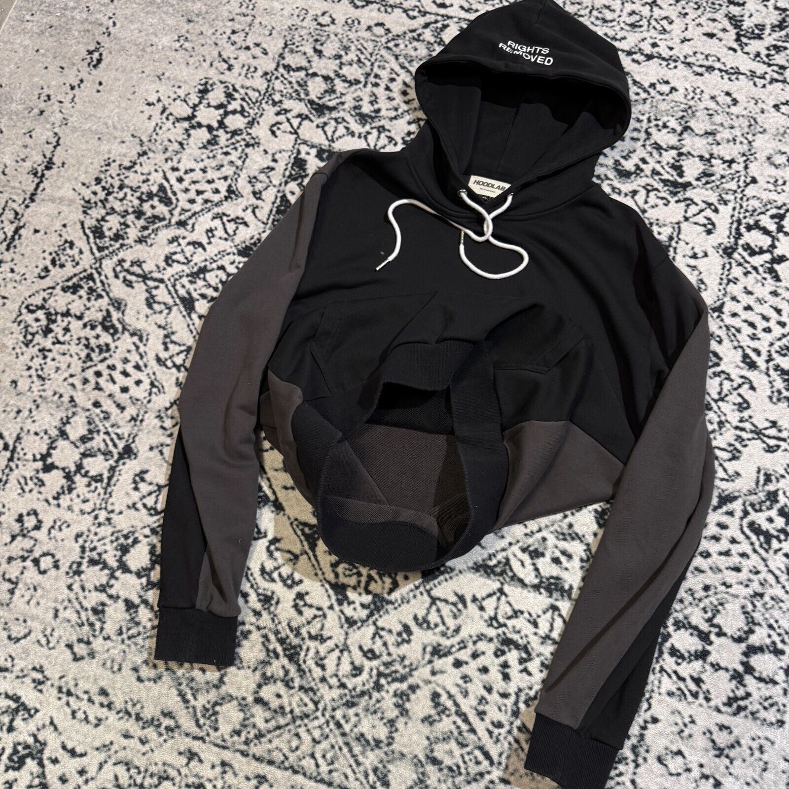 Vintage Vintage Hoodlab Unisex Gray Black Cotton Hoodie Size XL Size US XL / EU 56 / 4 - 10 Thumbnail