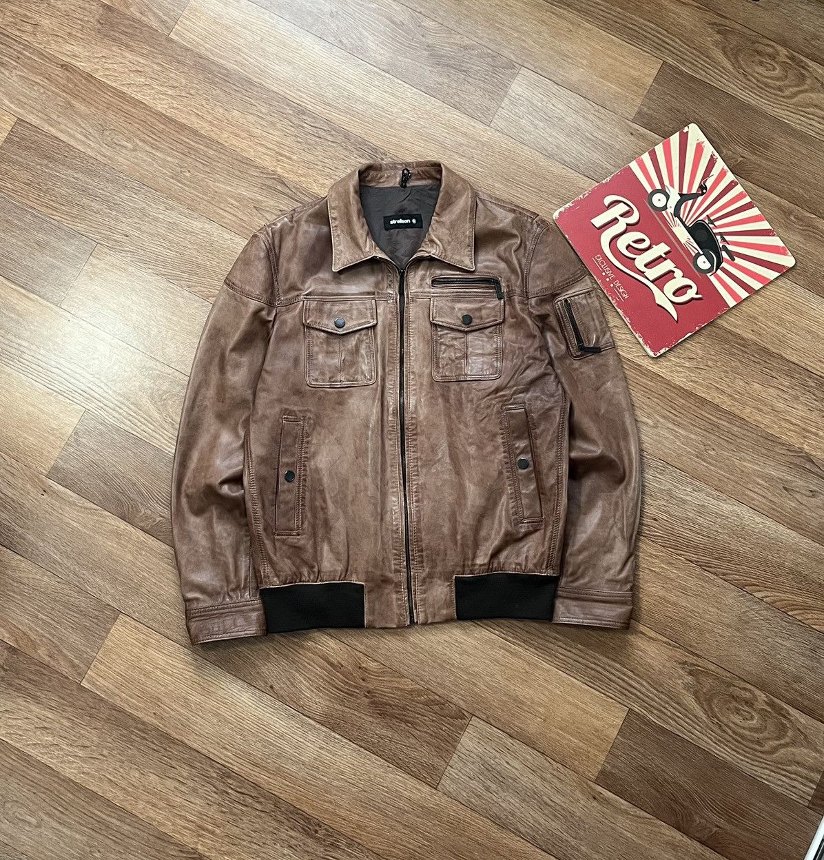 Strellson Vintage Strellson Leather Genuine Jacket Bomber Size US L / EU 52-54 / 3 - 1 Thumbnail
