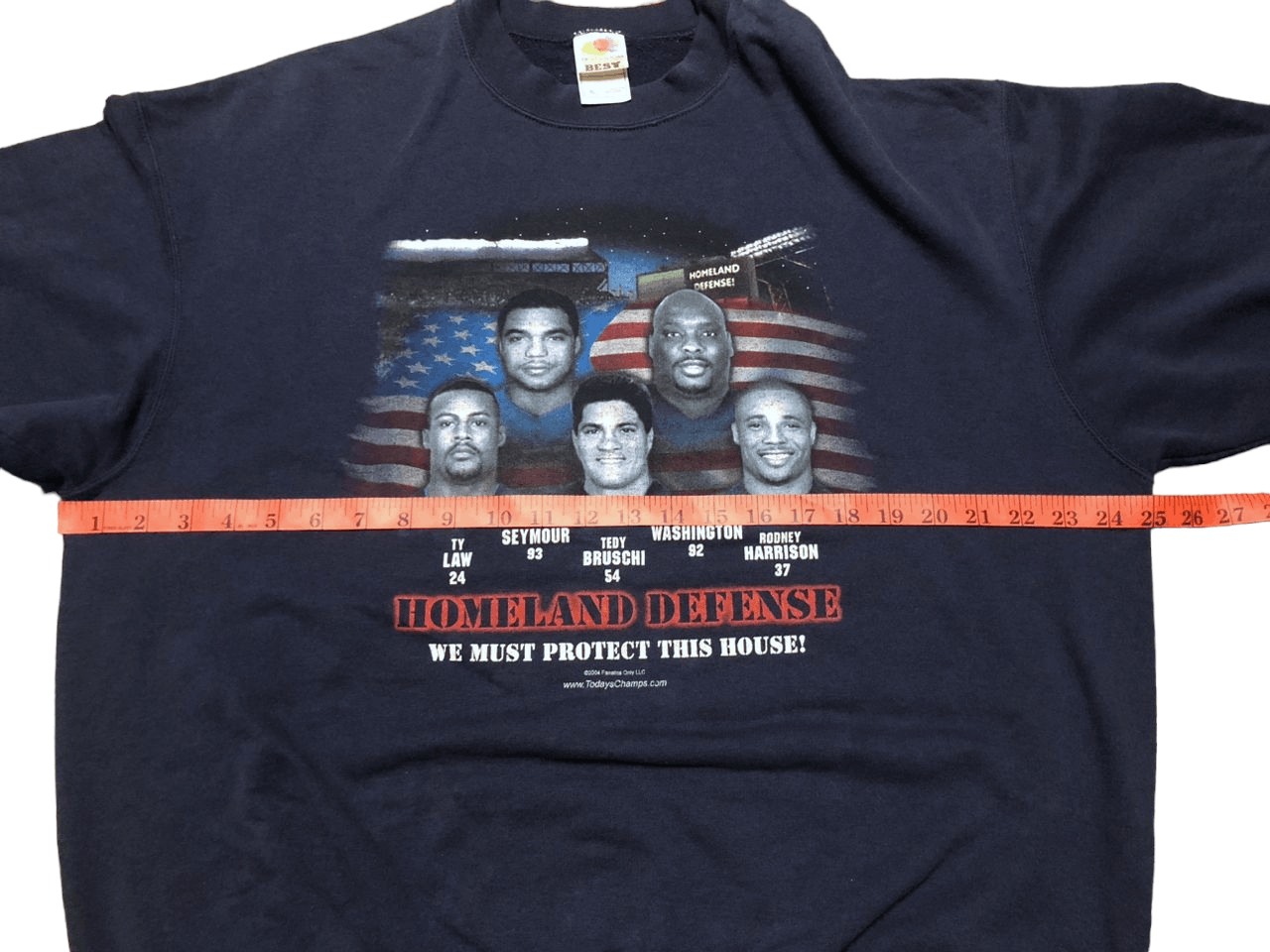 NFL HOMELAND DEFENSE PatriotsTEDY BRUSCHI TY LAW RODNEY HARRISON Size US XL / EU 56 / 4 - 12 Thumbnail