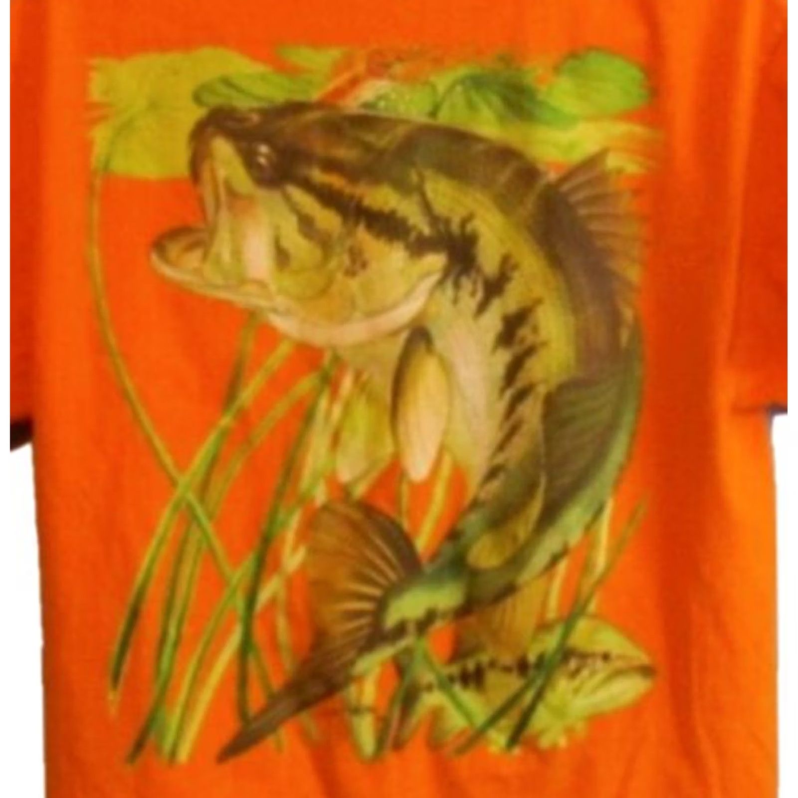 Guy Harvey Guy Harvey Men's Fishing Pocket T-shirt Orange Medium Bass on Back Shirt Short Sleeve Crew Neck Size US M / EU 48-50 / 2 - 2 Thumbnail