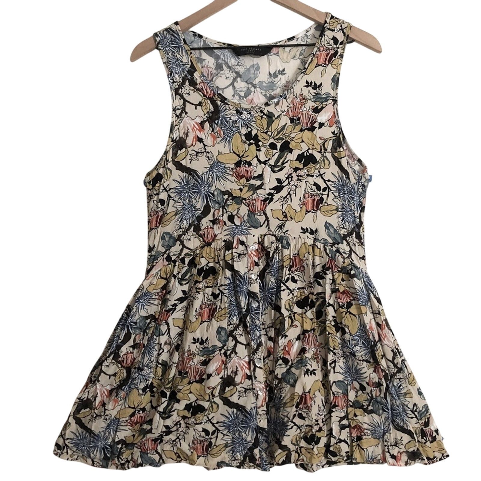 Other Knot Sisters Multicolor Floral Button Skirt Mini Tank Dress Size S / US 4 / IT 40 - 1 Thumbnail