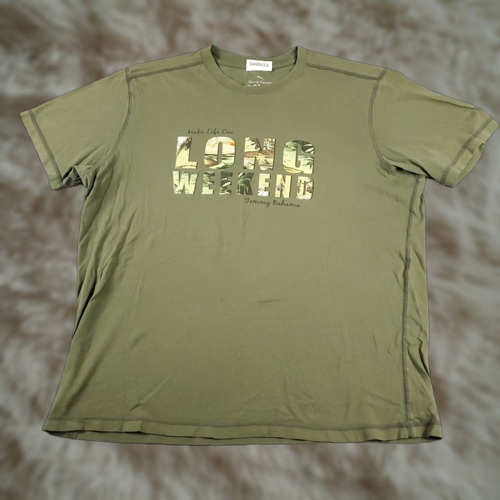 Tommy Bahama VINTAGE not used here; Tommy Bahama T-Shirt Mens XL Green Short Sleeve Crew Neck Logo Pockets All Seasons Classic Sports American 2000s Mens Size US XL / EU 56 / 4 - 1 Thumbnail