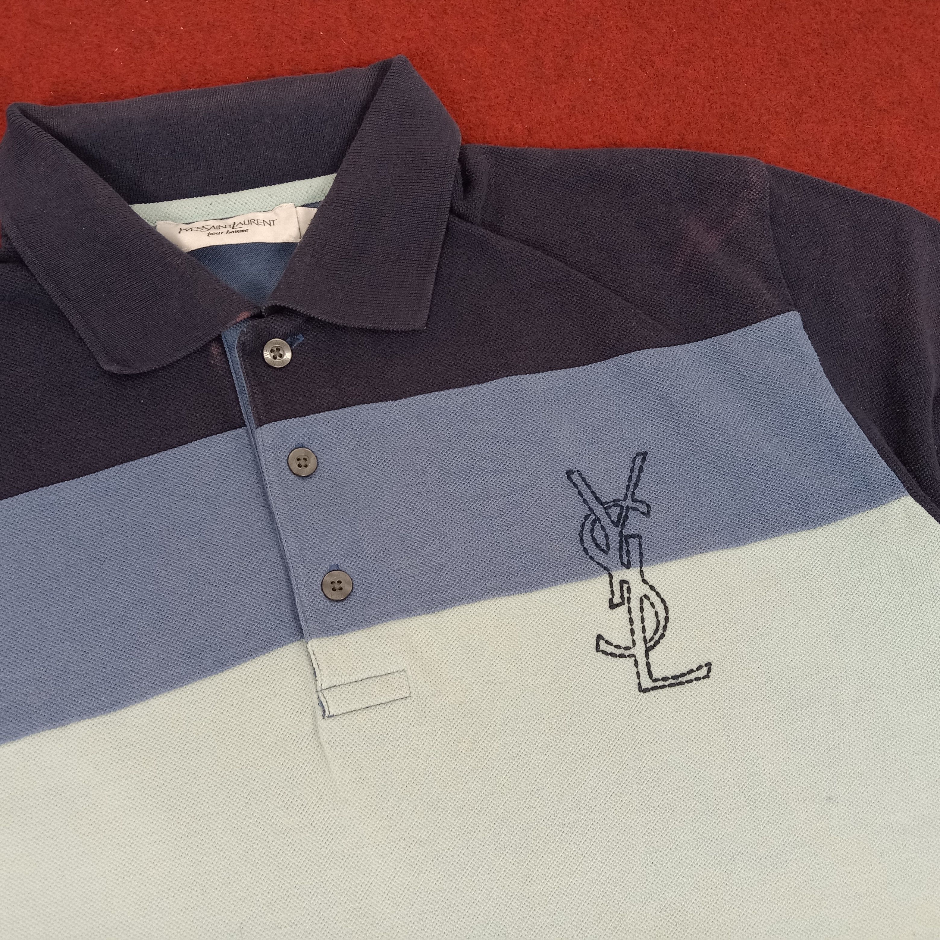 Yves Saint Laurent Yves Saint Laurent YSL Polos Logo Design Casual Collar Size US L / EU 52-54 / 3 - 2 Thumbnail