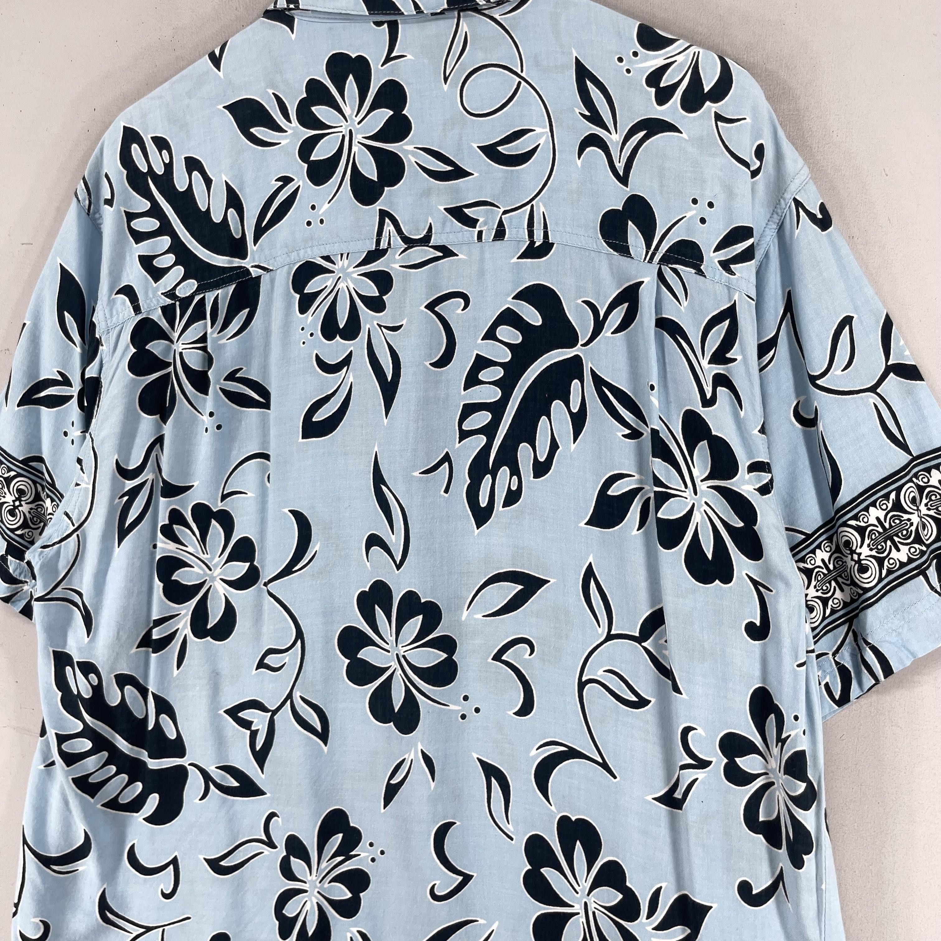 Japanese Brand Vintage Hawaiian Hibiscus Floral Motive Rayon Button Up Size US L / EU 52-54 / 3 - 6 Thumbnail