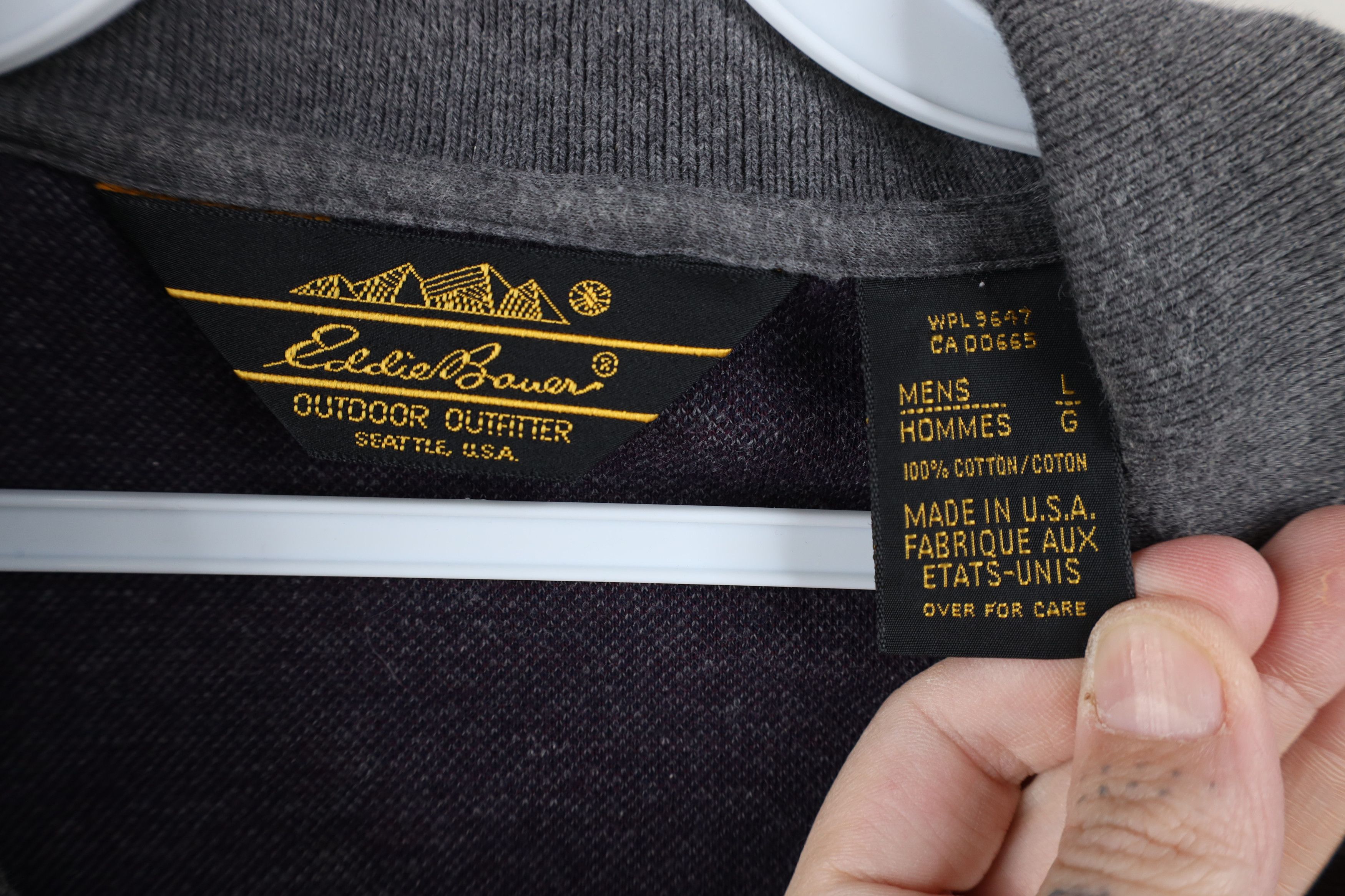 Eddie Bauer Vintage 90s Eddie Bauer Argyle Knit Long Sleeve Polo USA Size US L / EU 52-54 / 3 - 7 Thumbnail