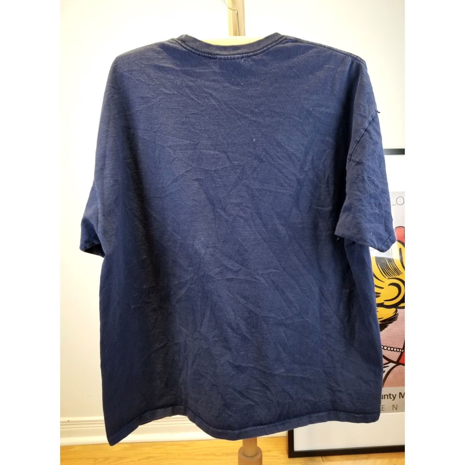 Nike VINTAGE Nike EMBROIDERY SMALL SWOOSH NAVY HEAVY COTTON T-SHIRT XL Men Shirt Short Sleeve Round Neck Cotton Jersey 90s Grunge USA Theme Size US XL / EU 56 / 4 - 4 Thumbnail