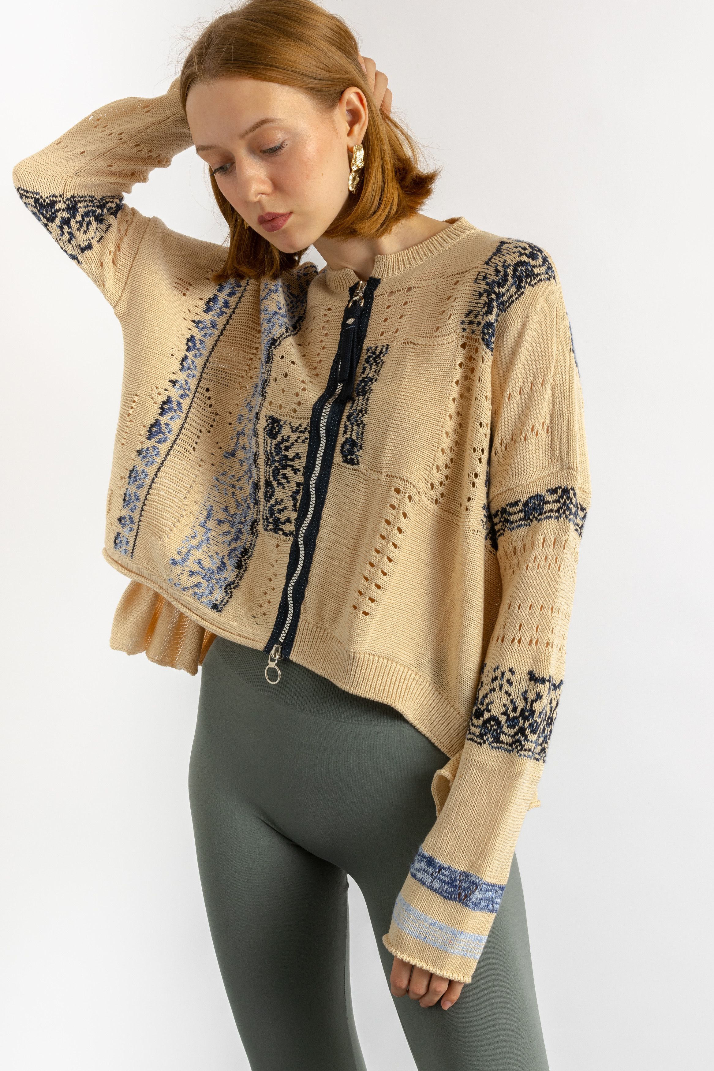 High Sport 00s Vintage Woman Preowned HIGH Knit Cardigan 8688 Size L / US 10 / IT 46 - 4 Thumbnail