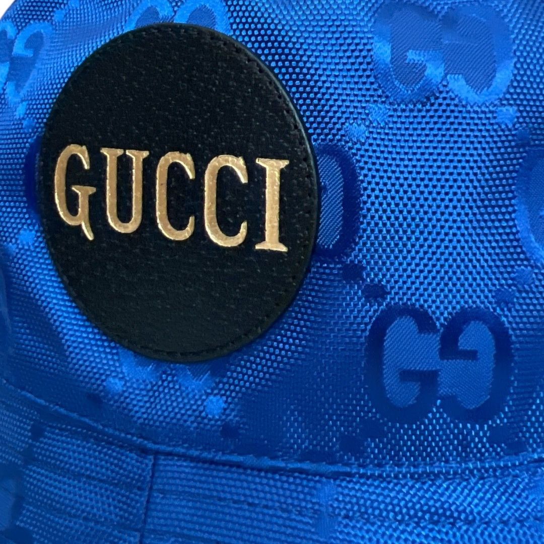Gucci Gucci Econyl Blue Black Nylon Monogram Bucket Hat, S57cm Size ONE SIZE - 11 Thumbnail