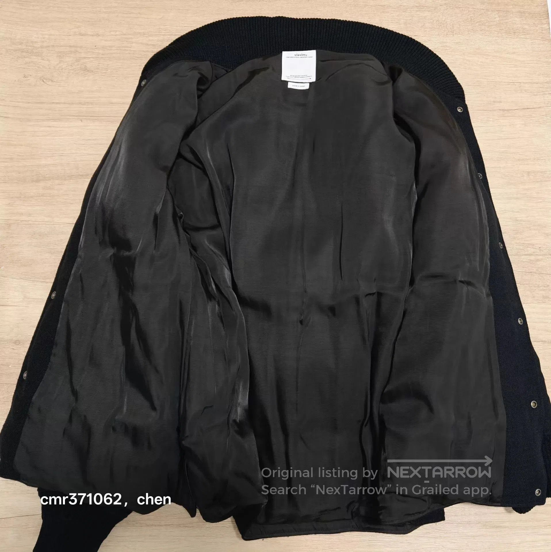 Visvim Black Bomber Jacket with 'PEERLESS' Embroidered Text. Size US L / EU 52-54 / 3 - 4 Thumbnail