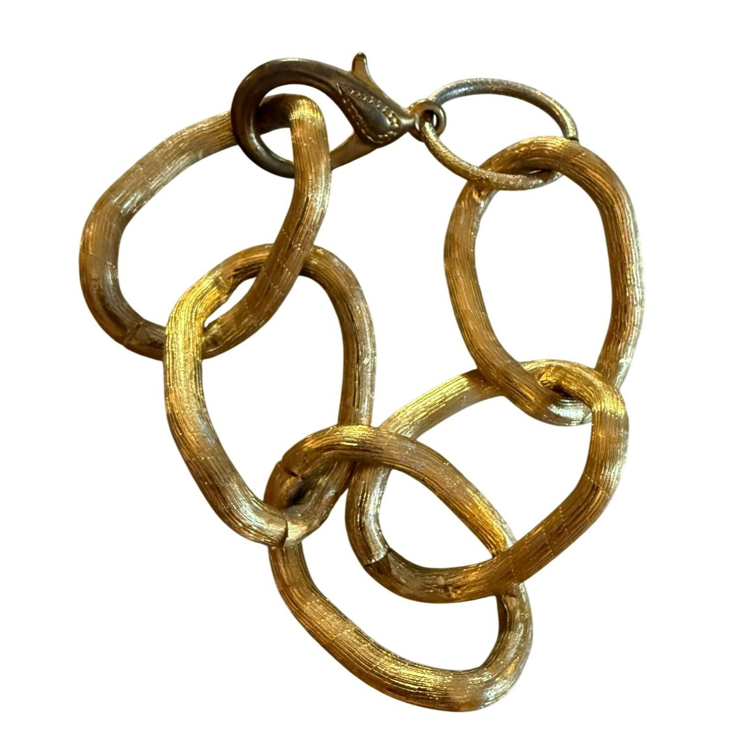 Other Vintage Classic Gold-Tone Textured Chain Link Bracelet Women Size ONE SIZE - 1 Thumbnail
