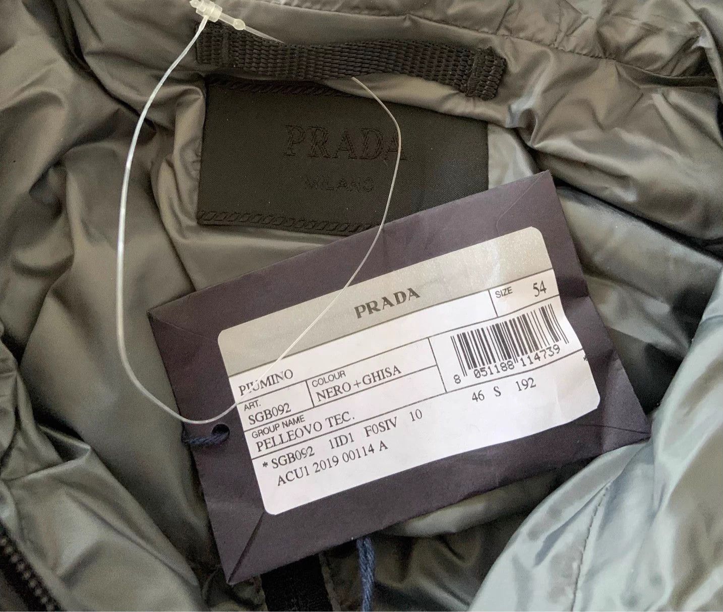 Prada PRADA men's striped solid black down jacket size 54 Size US L / EU 52-54 / 3 - 4 Thumbnail