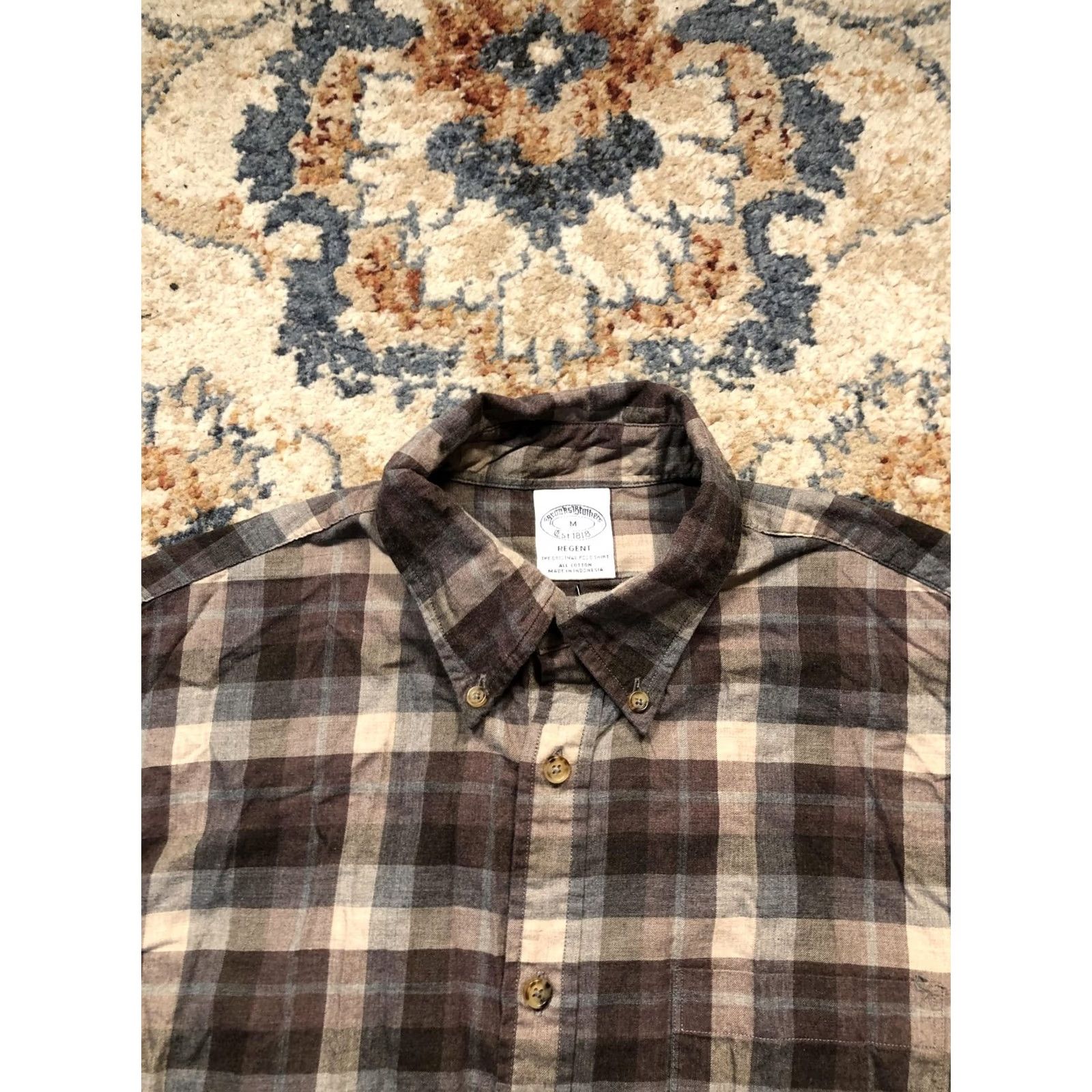 Brooks Brothers Brooks Brothers Shirt Mens M Brown Plaid Long Sleeve Button-Down Casual Shirt Size US M / EU 48-50 / 2 - 2 Thumbnail