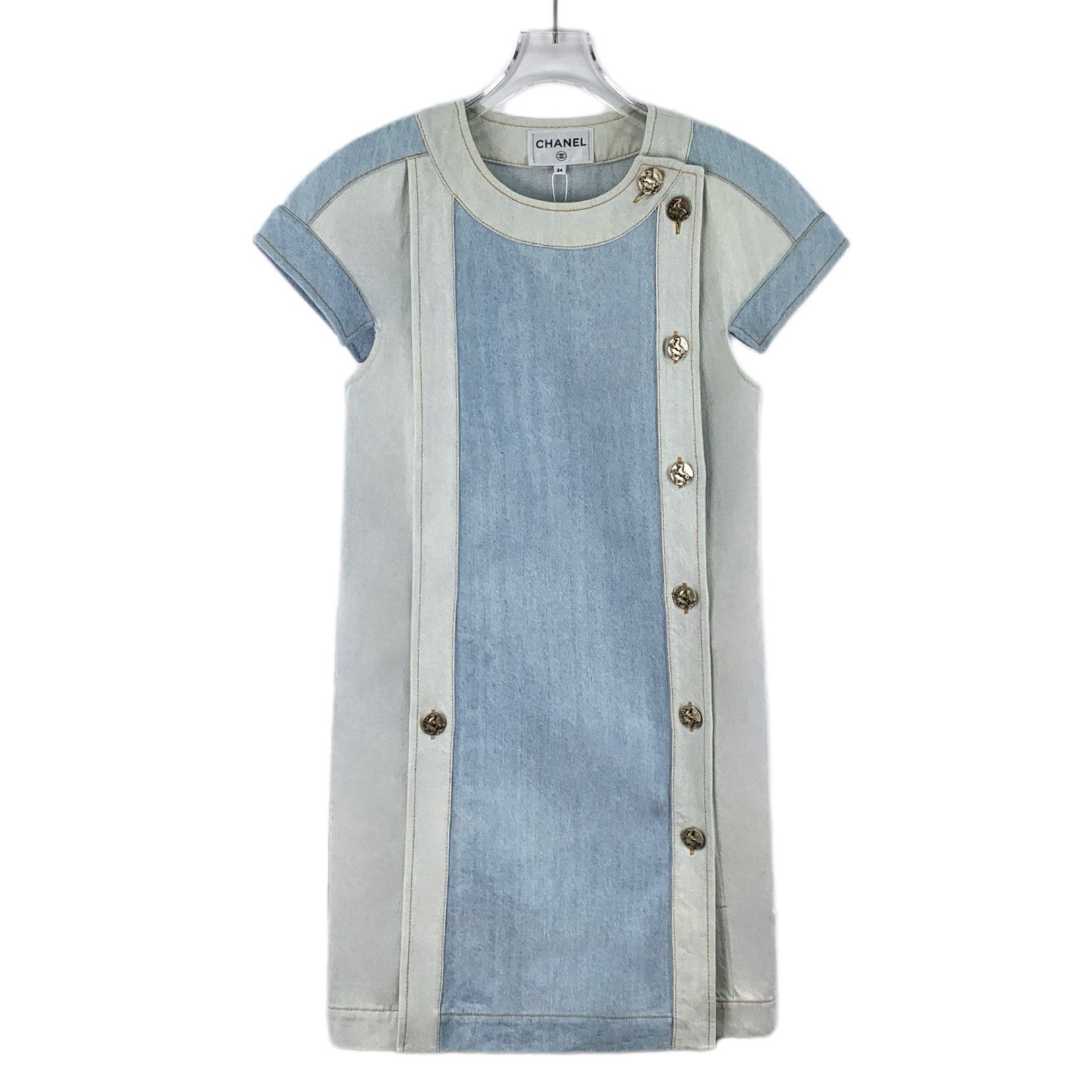 Chanel Chanel Button Dress Light Blue (34) Size XXS / US 00 / IT 34 - 1 Thumbnail
