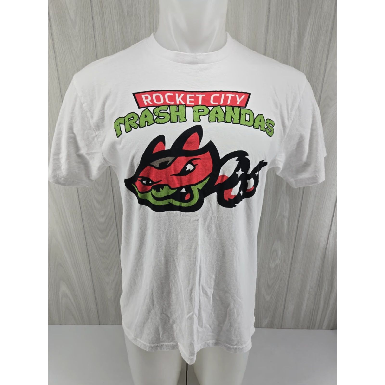 Vintage VINTAGE Rocket City Trash Pandas Baseball Shirt Men's Top Size Large White Shirt Mens Size US L / EU 52-54 / 3 - 3 Thumbnail