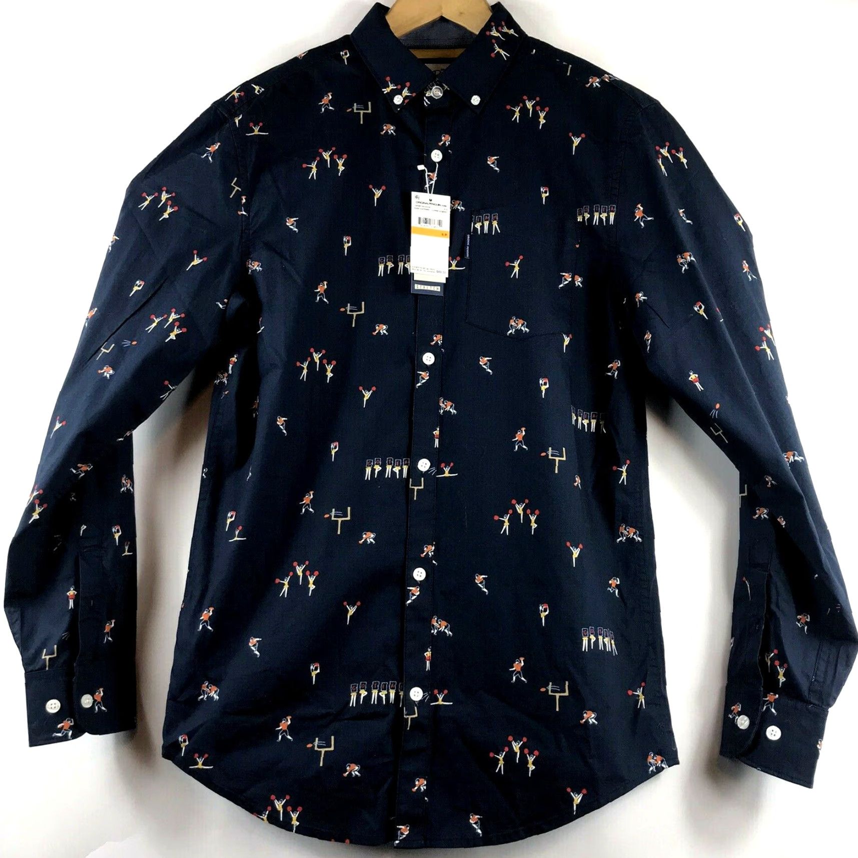 Original Penguin Original Penguin Shirt Mens S Short? Long Sleeve Football Theme Blue Size US S / EU 44-46 / 1 - 3 Thumbnail
