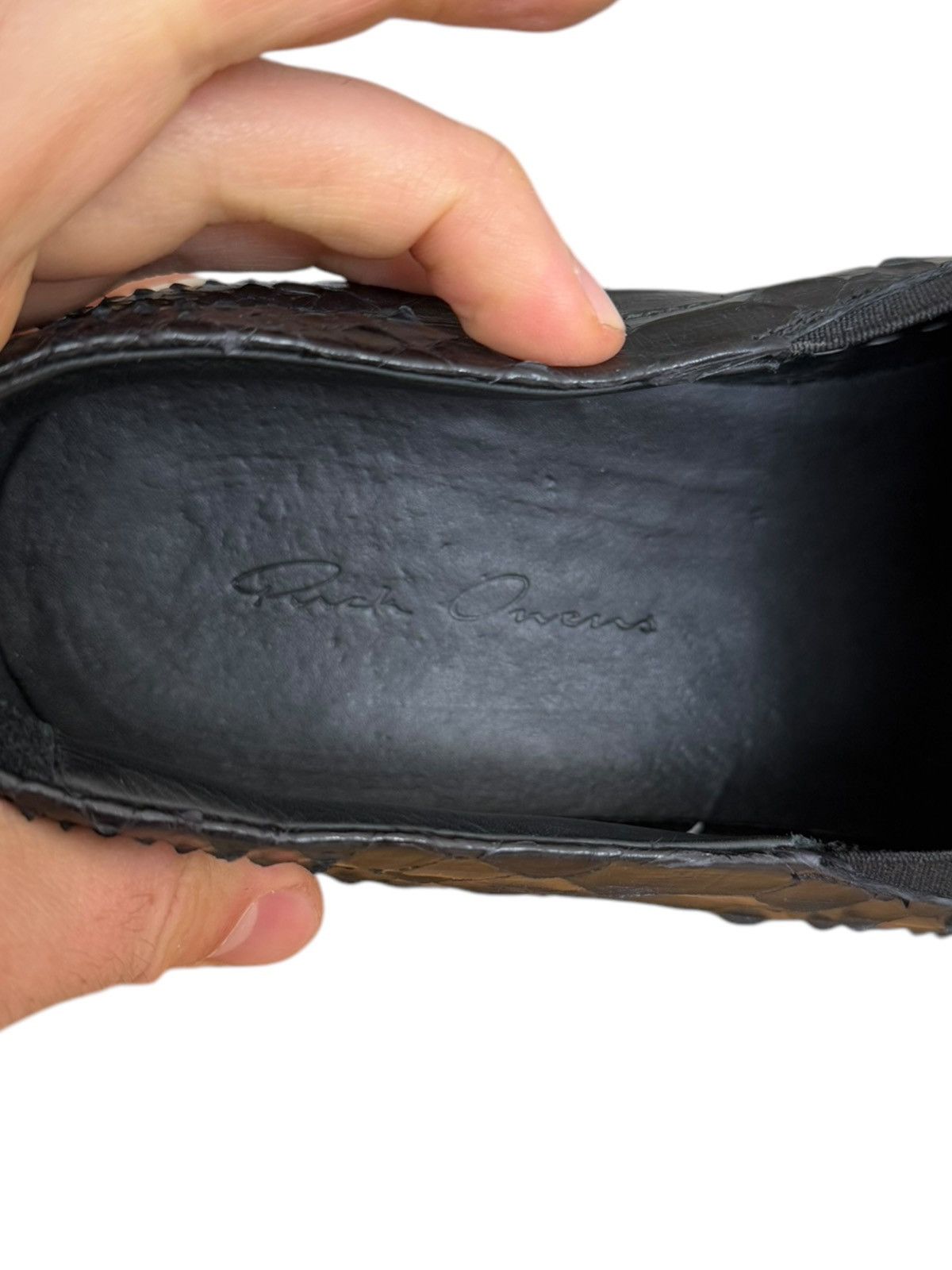 Rick Owens × Rick Owens Drkshdw RARE Black White Python Snakeskin Ramones Size US 10 / EU 43 - 7 Thumbnail