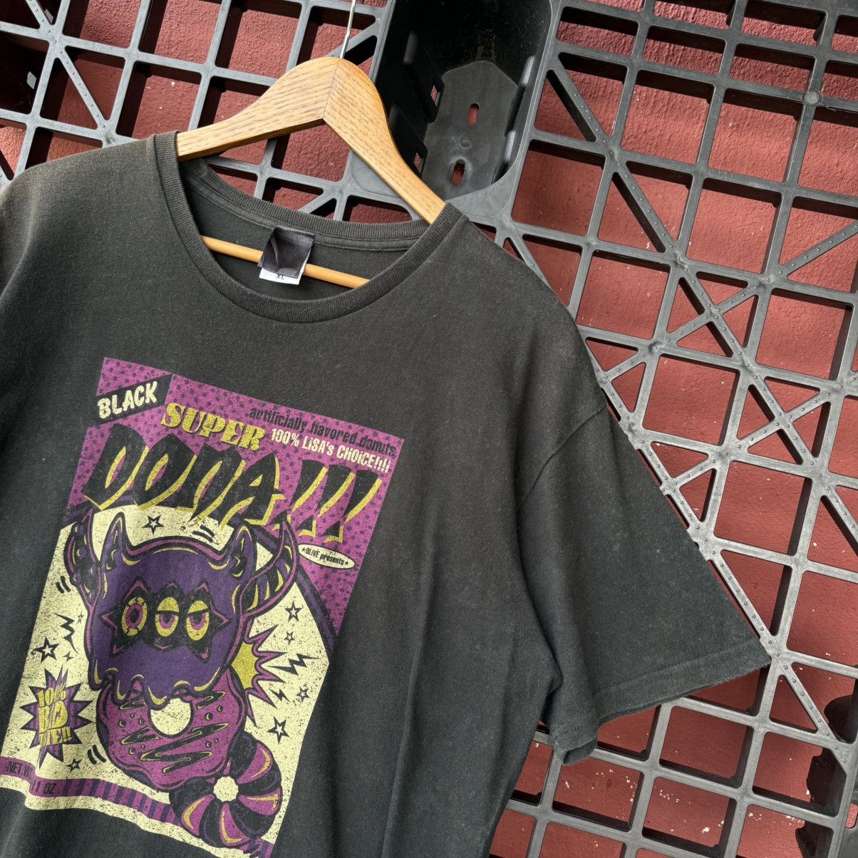 Japanese Brand Promo Tee Sunfaded Black Super Dona Size US XL / EU 56 / 4 - 6 Thumbnail